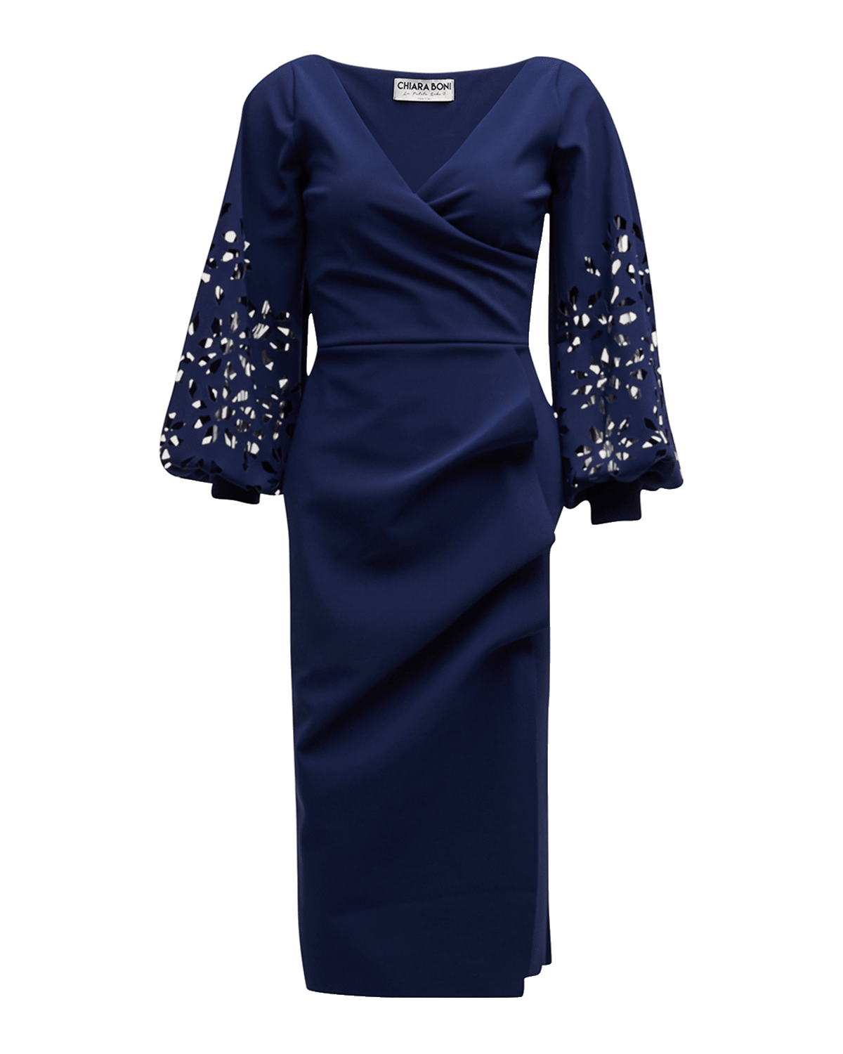 Chiara Boni La Petite Robe Gallilia Cutout Ruffle Sheath Midi Dress