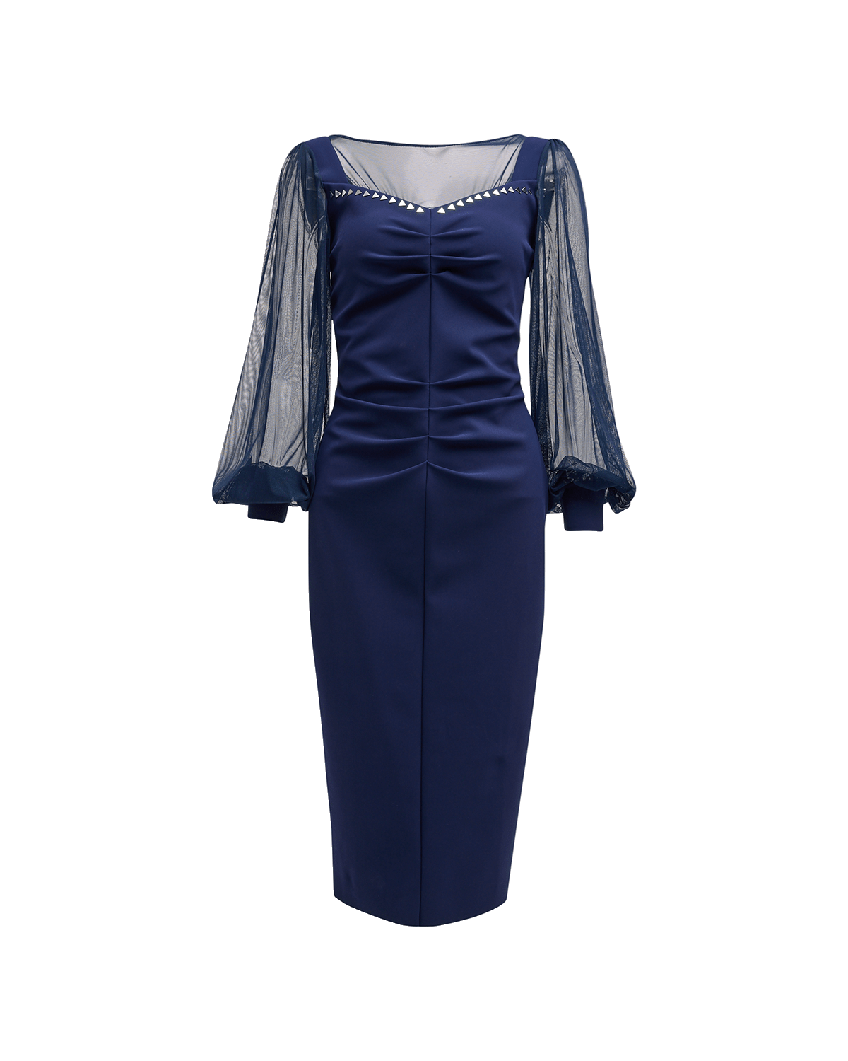 Cinq a Sept Brenna Knot-Tie Gathered Crepe Midi Dress | Neiman Marcus