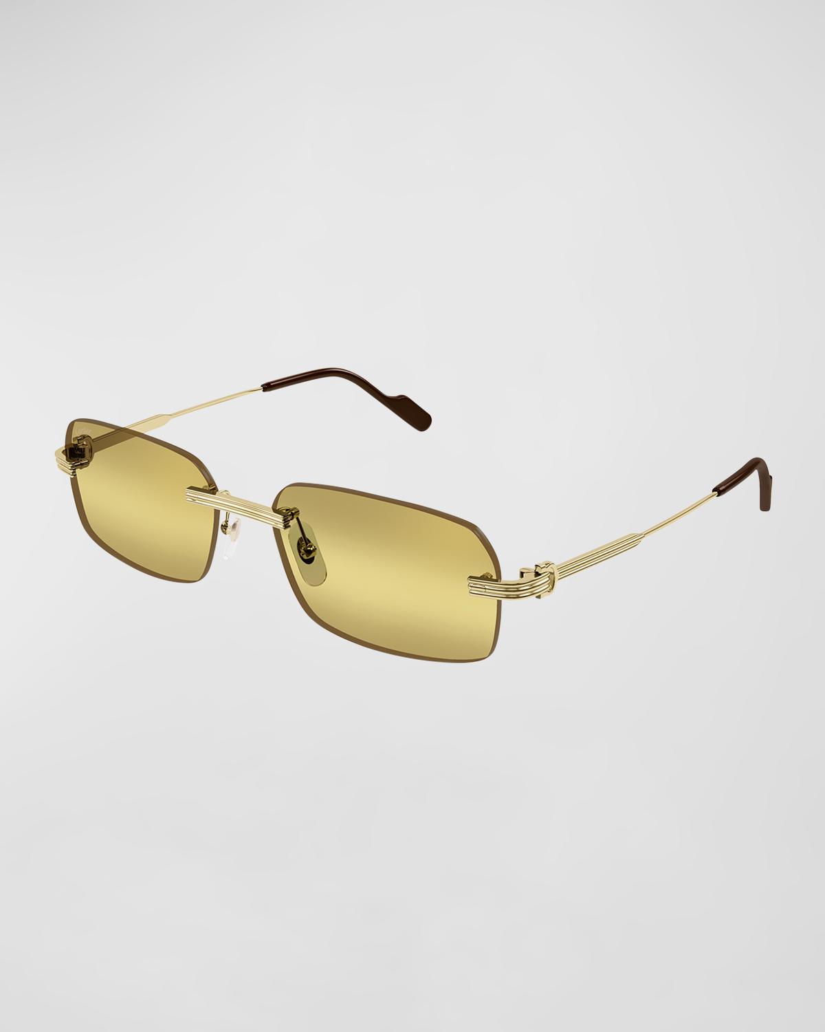 Cartier Men's CT0271Sm Rimless Rectangle Sunglasses
