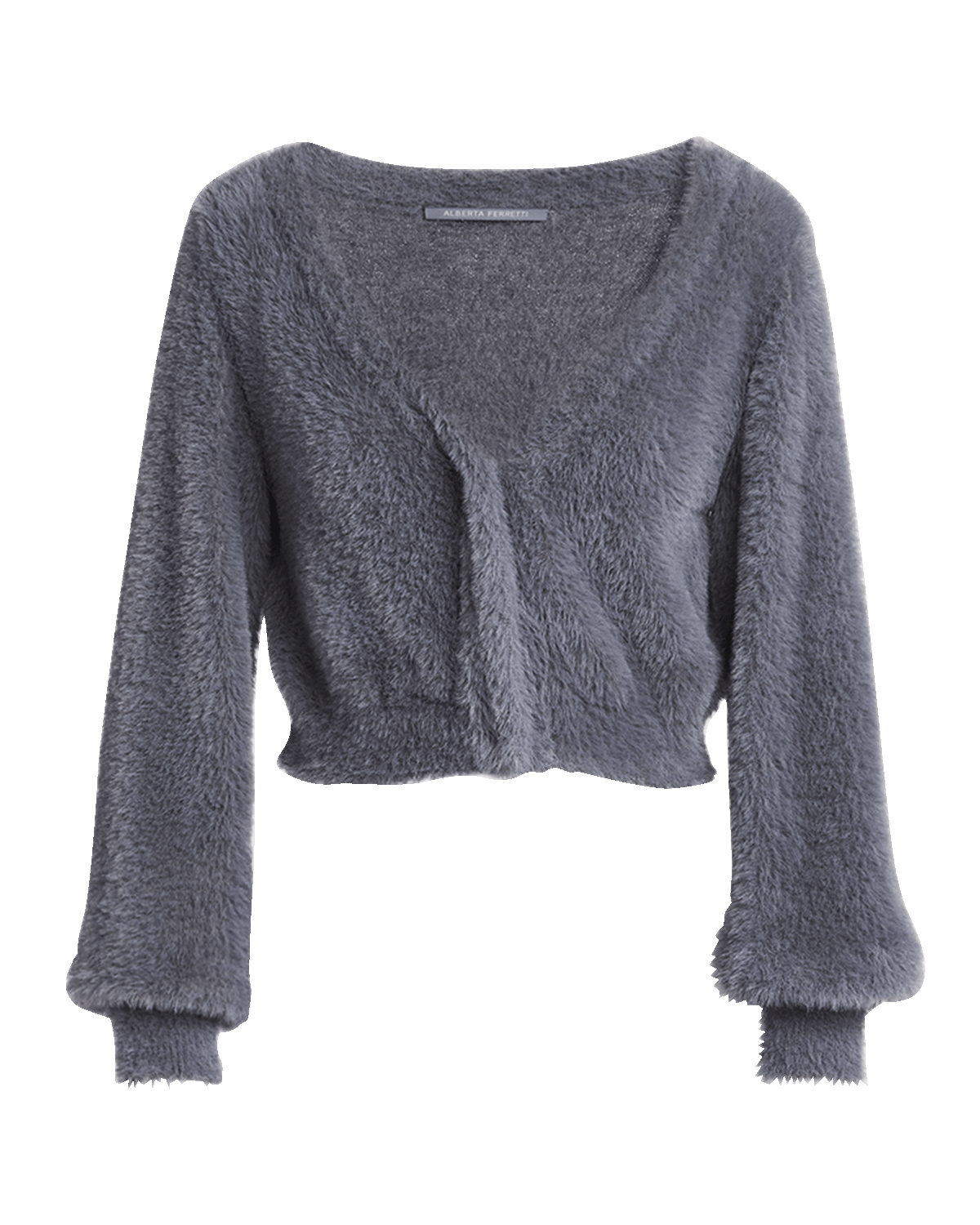 Alberta Ferretti Fuzzy Knit Crop Cardigan