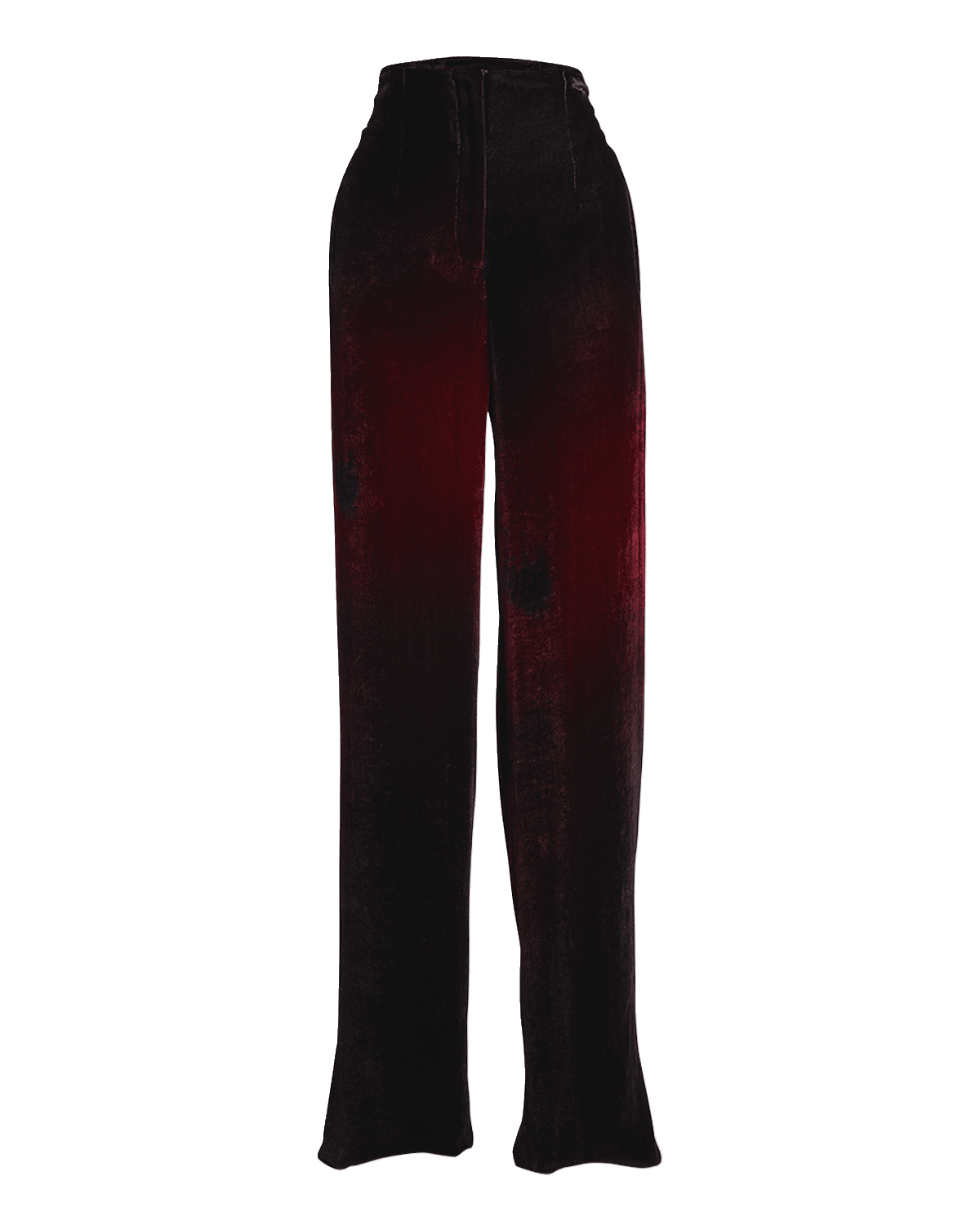 Alberta Ferretti Blur-Print Velvet Straight-Leg Trousers
