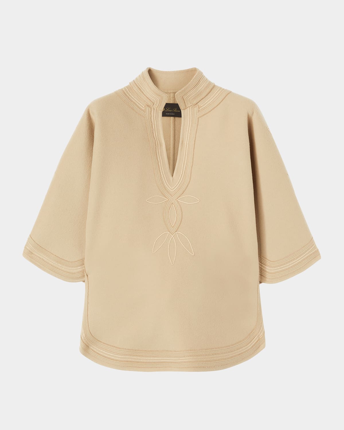 Loro Piana Lia Embroidered Cashmere Cape