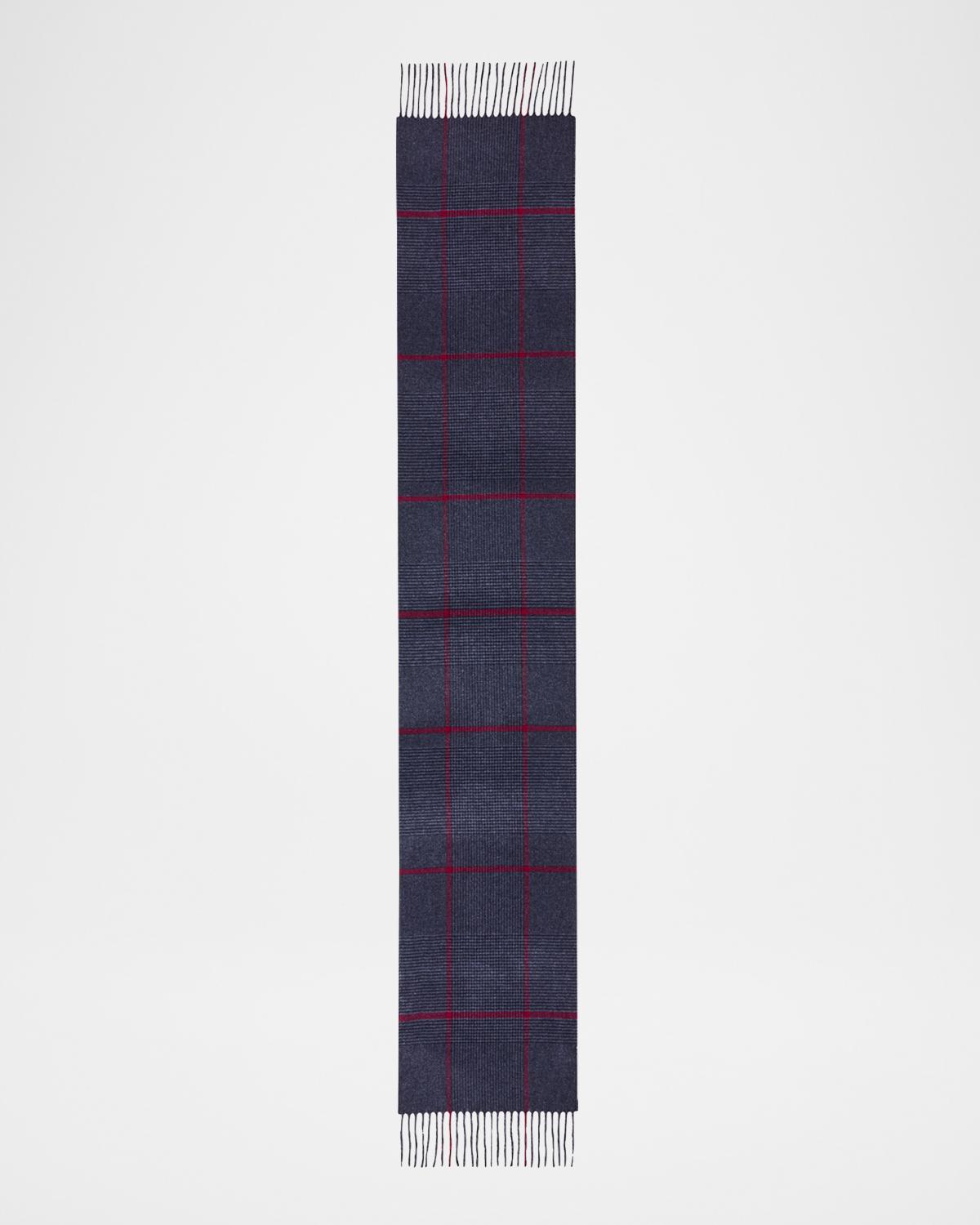 PIACENZA 1733 Men's Silk-Cashmere Check Scarf