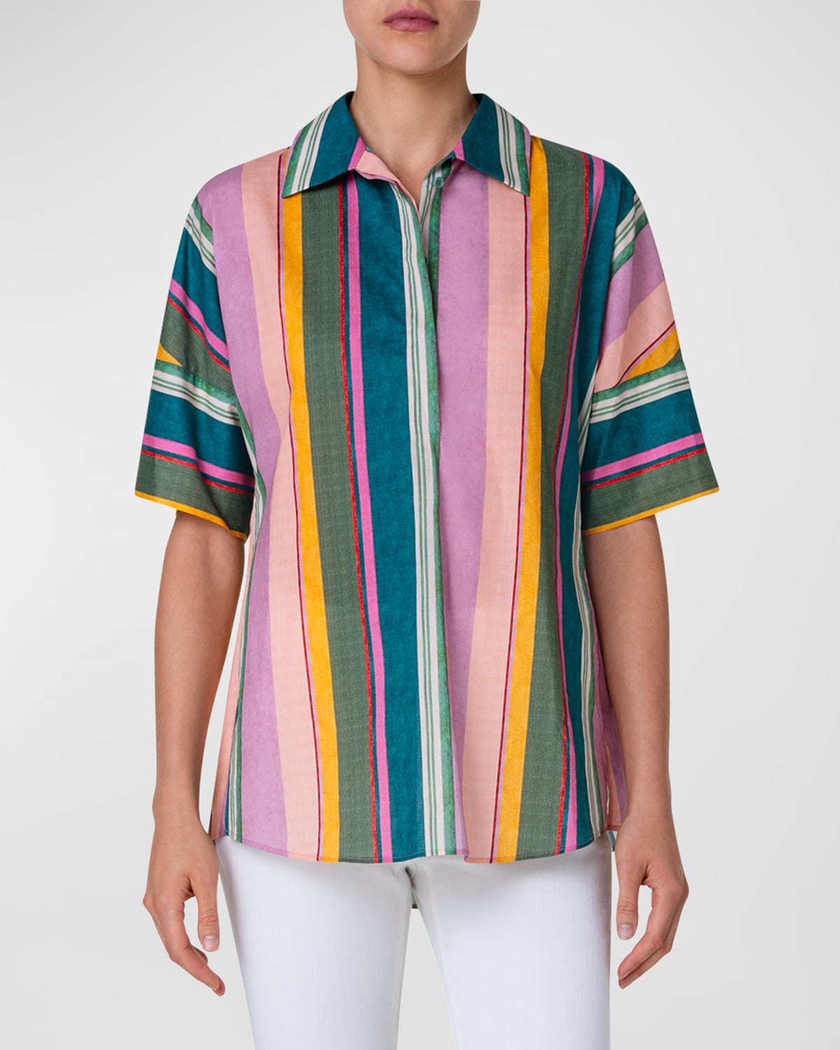 Akris punto Chair Striped Cotton Blouse