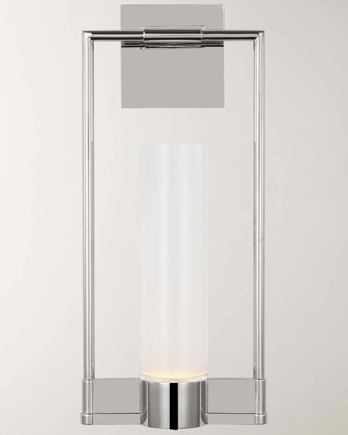 Visual Comfort Signature Collection RB2030PN-FG Ray Booth Lucid LED 8 inch Polished Nickel Single Bracketed Sconce Wall Light in Frosted Glass