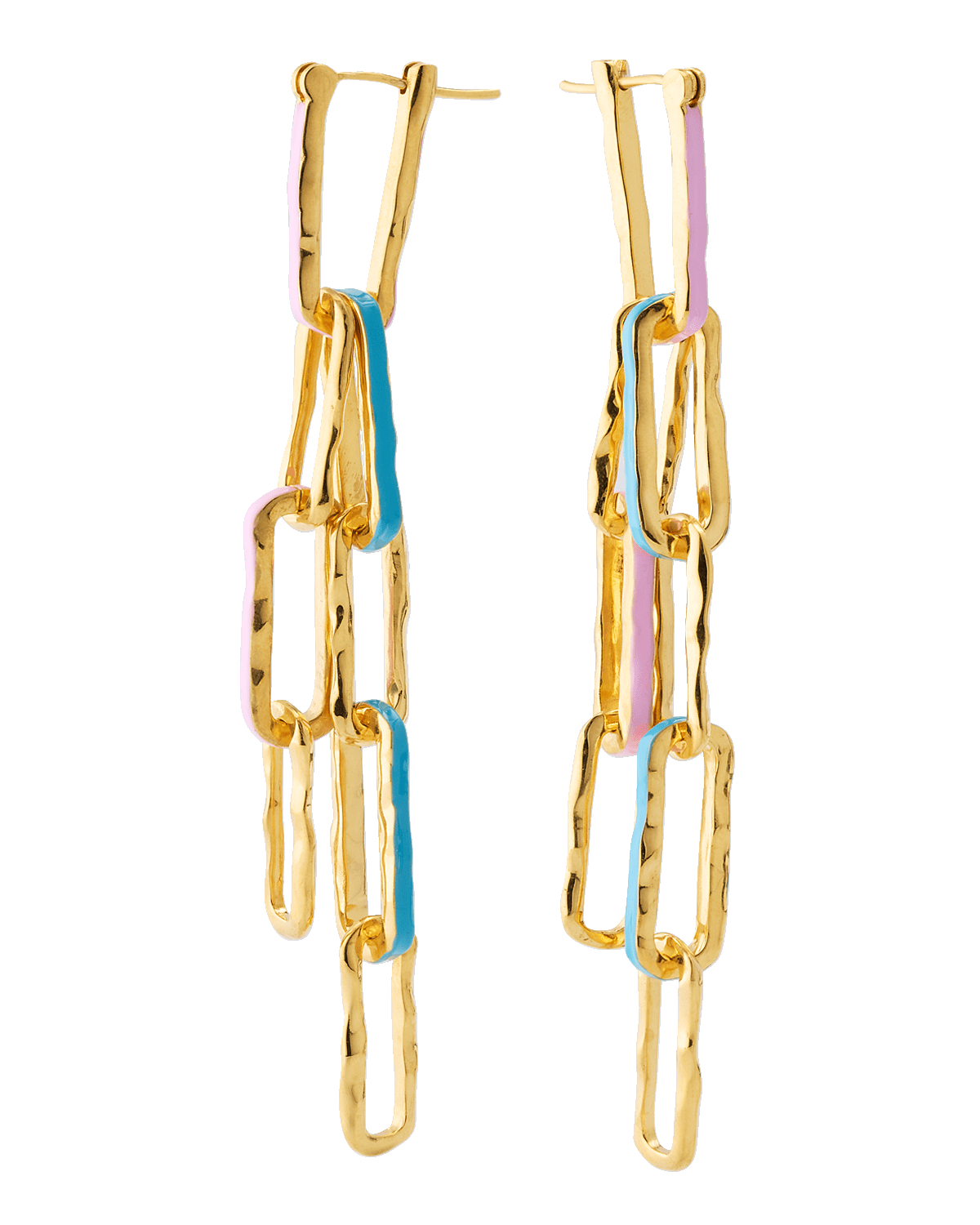 Joanna Laura Constantine Multi-Wave Chain Earrings with Enamel