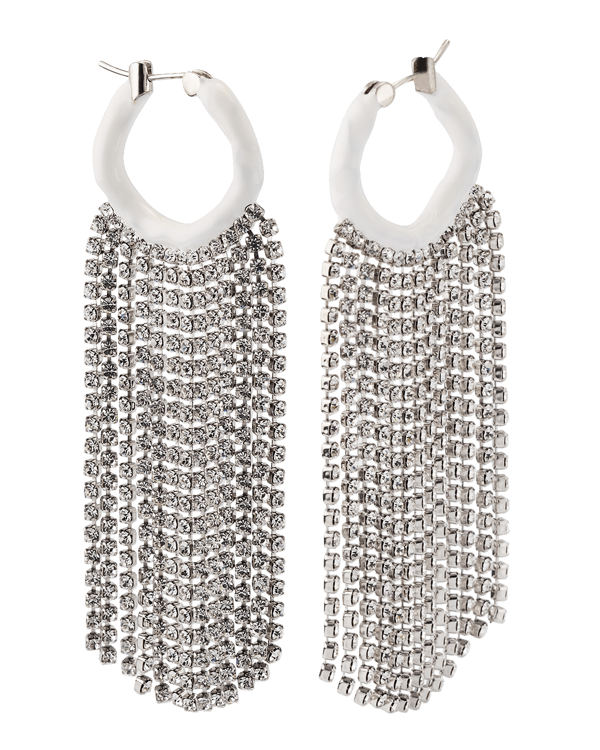 Joanna Laura Constantine Crystal Shoulder Duster Wave Hoop Earrings
