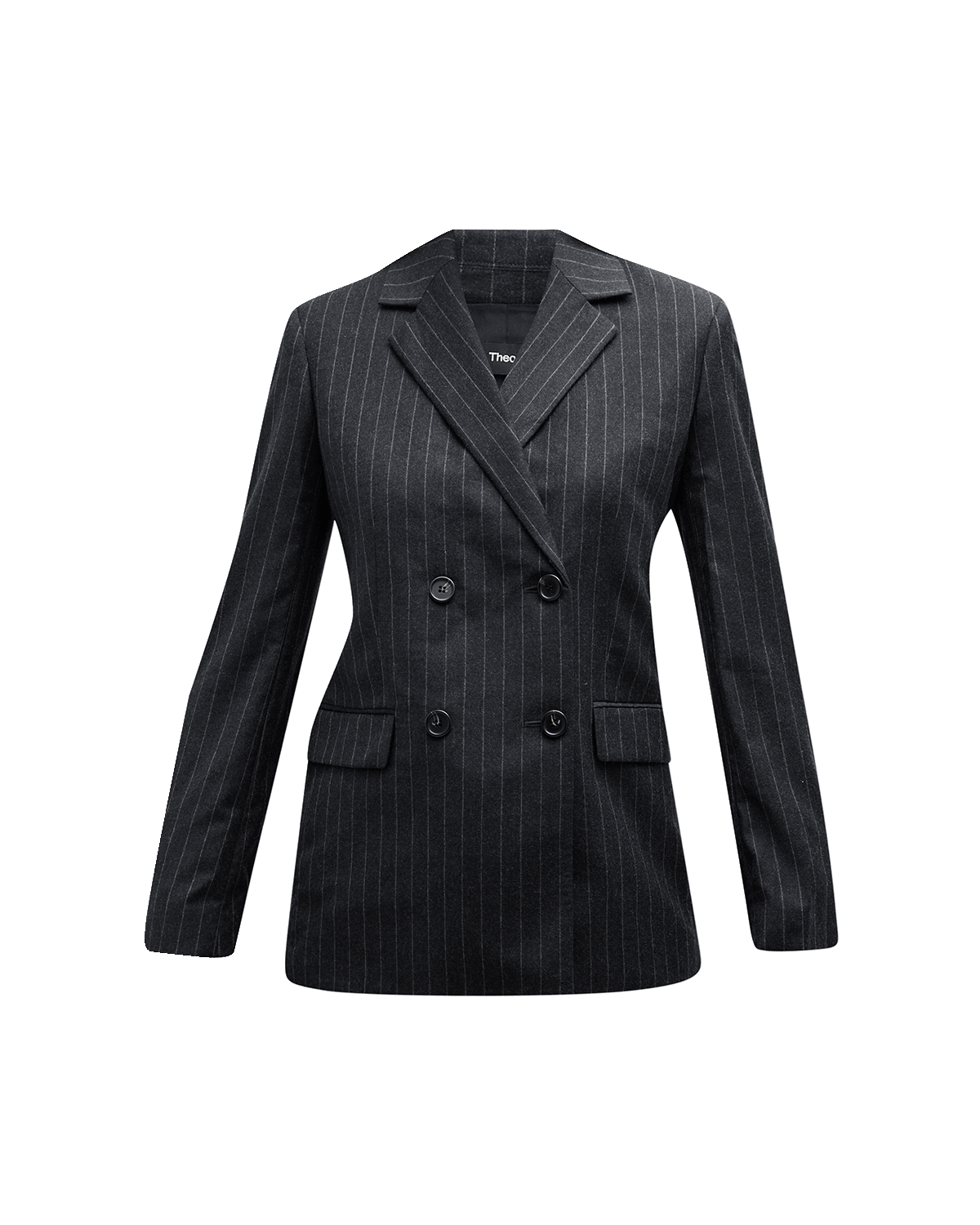 Theory Slim Double-Breasted Suiting Flannel Blazer