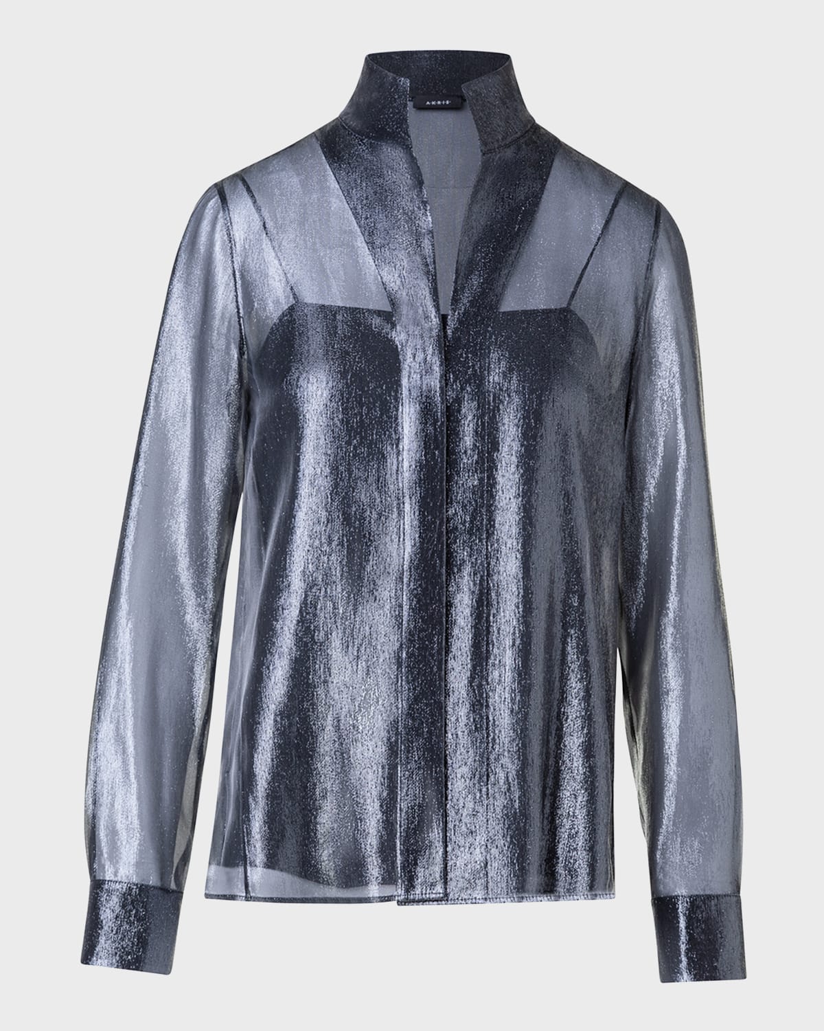 Akris Semi-Sheer Button Up Blouse