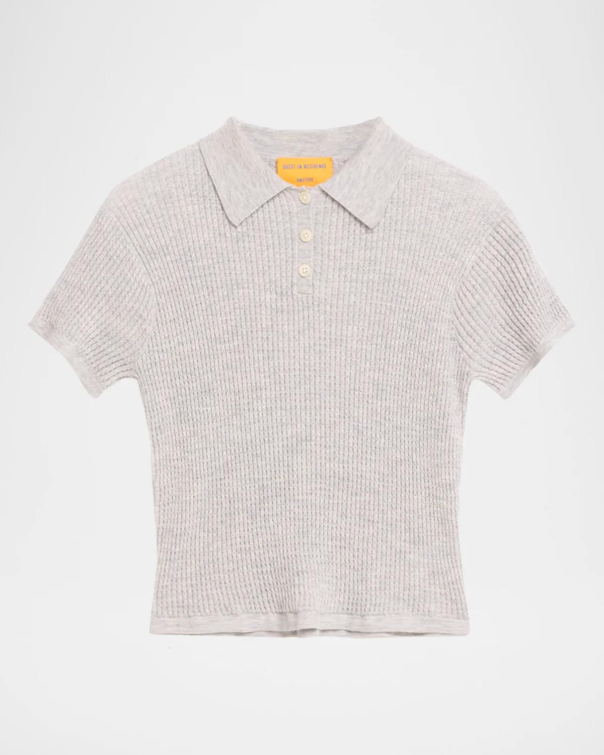 Guest in Residence Cashmere Short-Sleeve Shrunken Polo Sweater