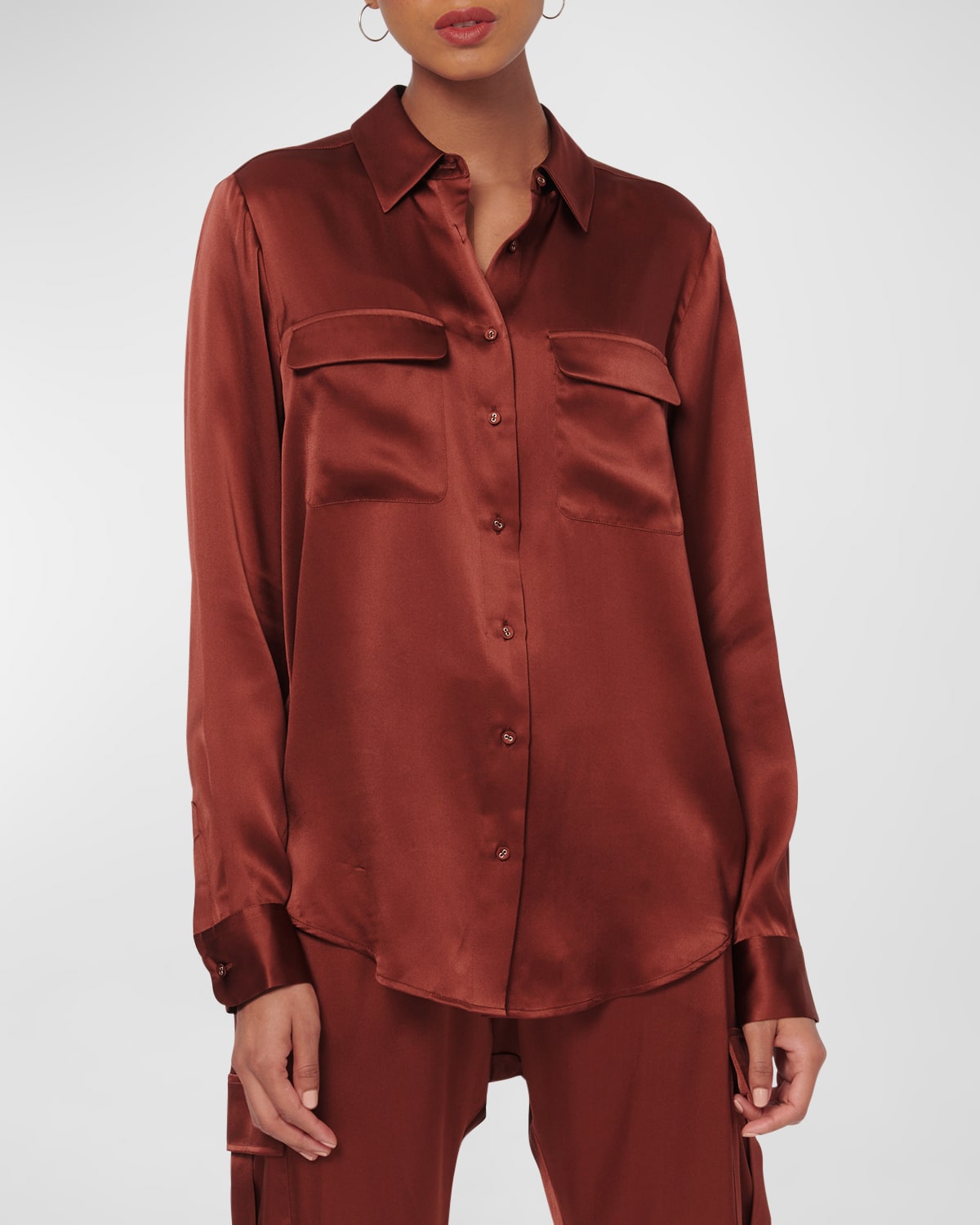 Cami NYC Rachelle Silk Charmeuse Button-Front Shirt