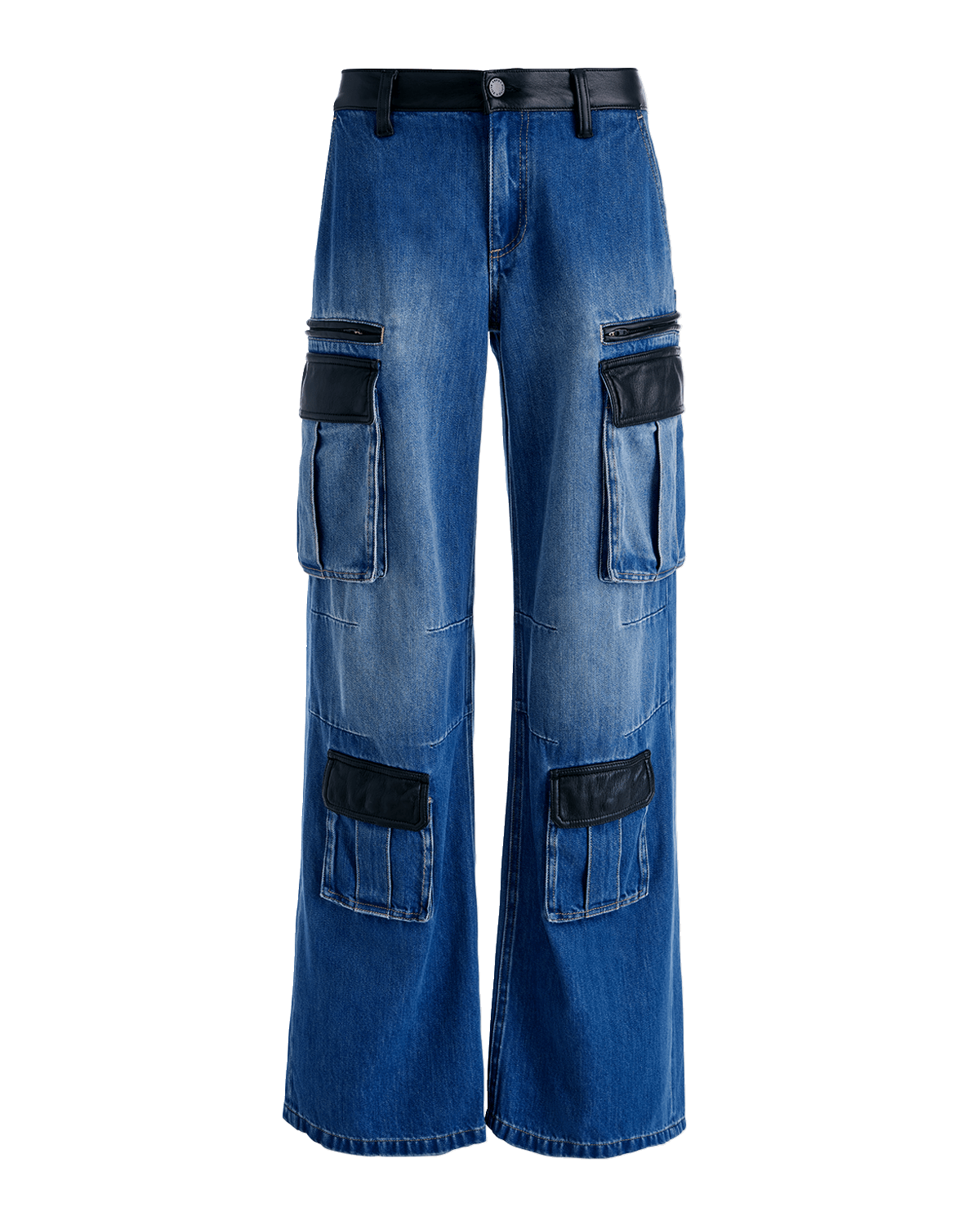 Retrofete Tammy Low-Rise Zip-Cuff Cargo Denim Jeans