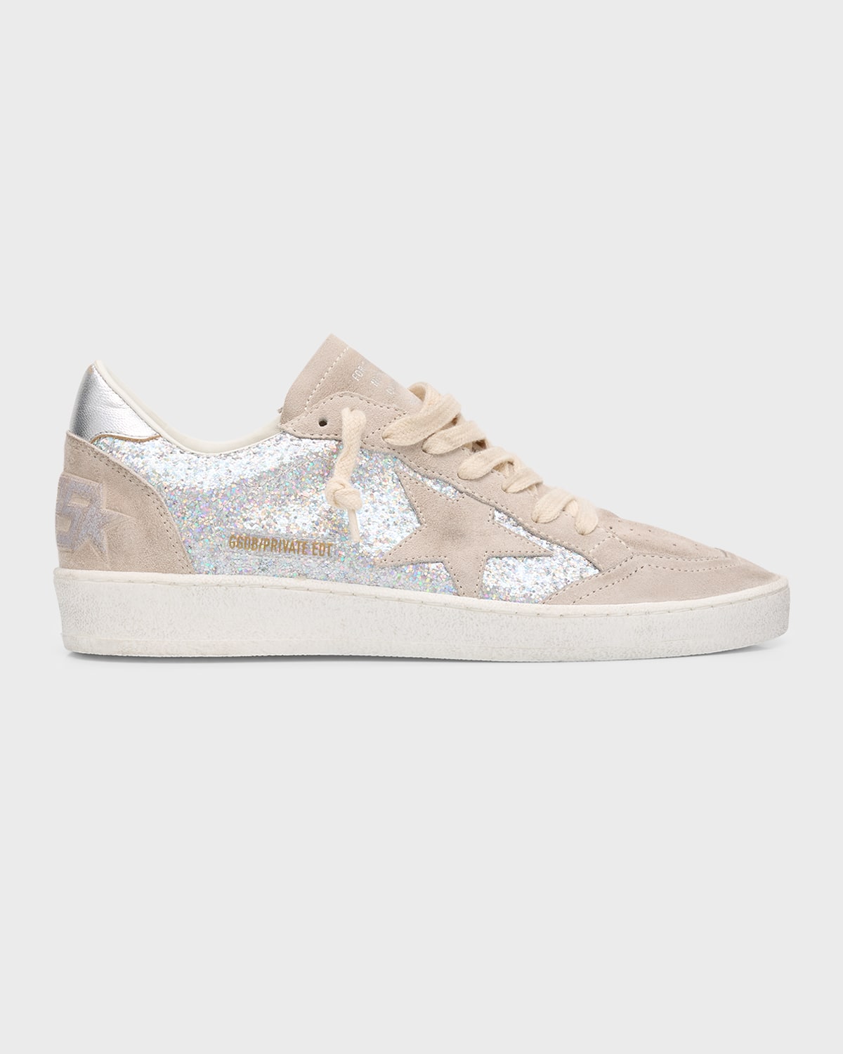 Golden Goose Ballstar Glitter Suede Low-Top Sneakers