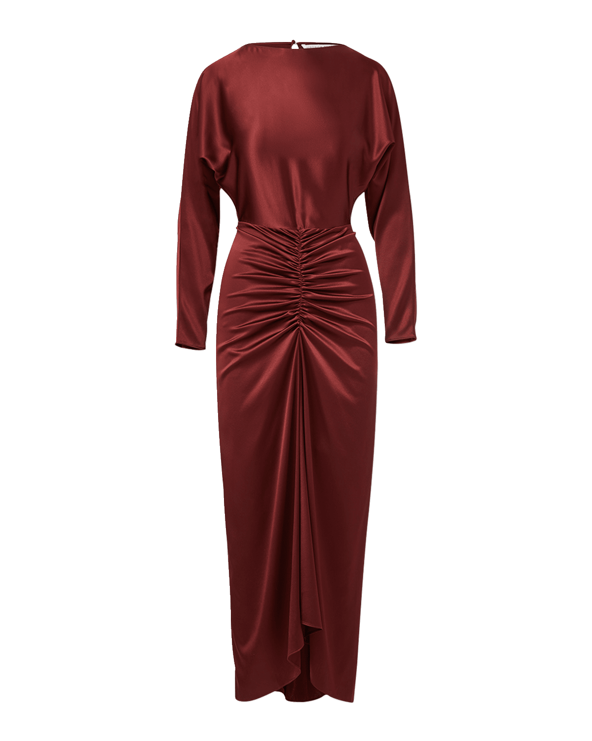 Veronica Beard Sabri Silk Long-Sleeve Ruched Maxi Dress