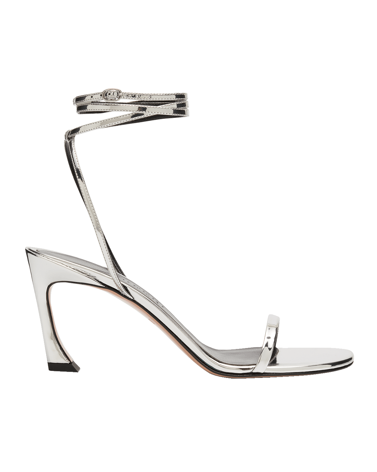 Piferi Fade Vegan Metallic Ankle-Wrap Sandals