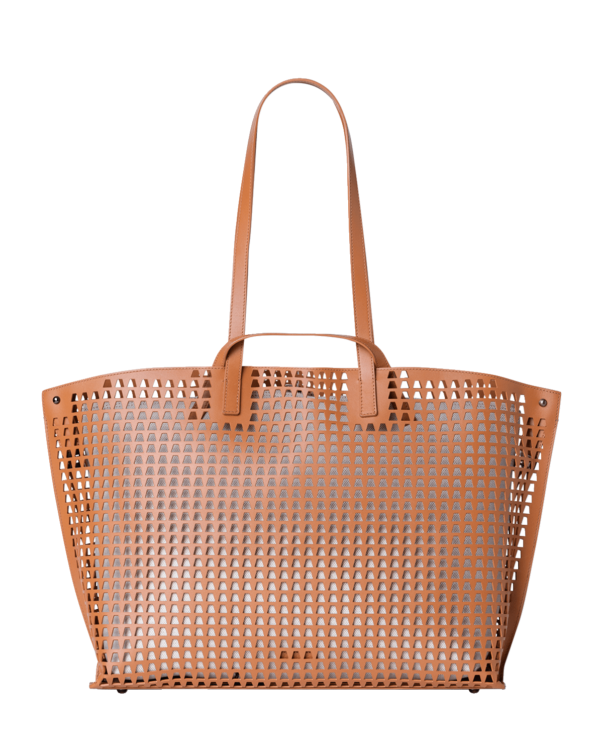 Akris Ai Medium Trapezoid Laser-Cut Tote Bag