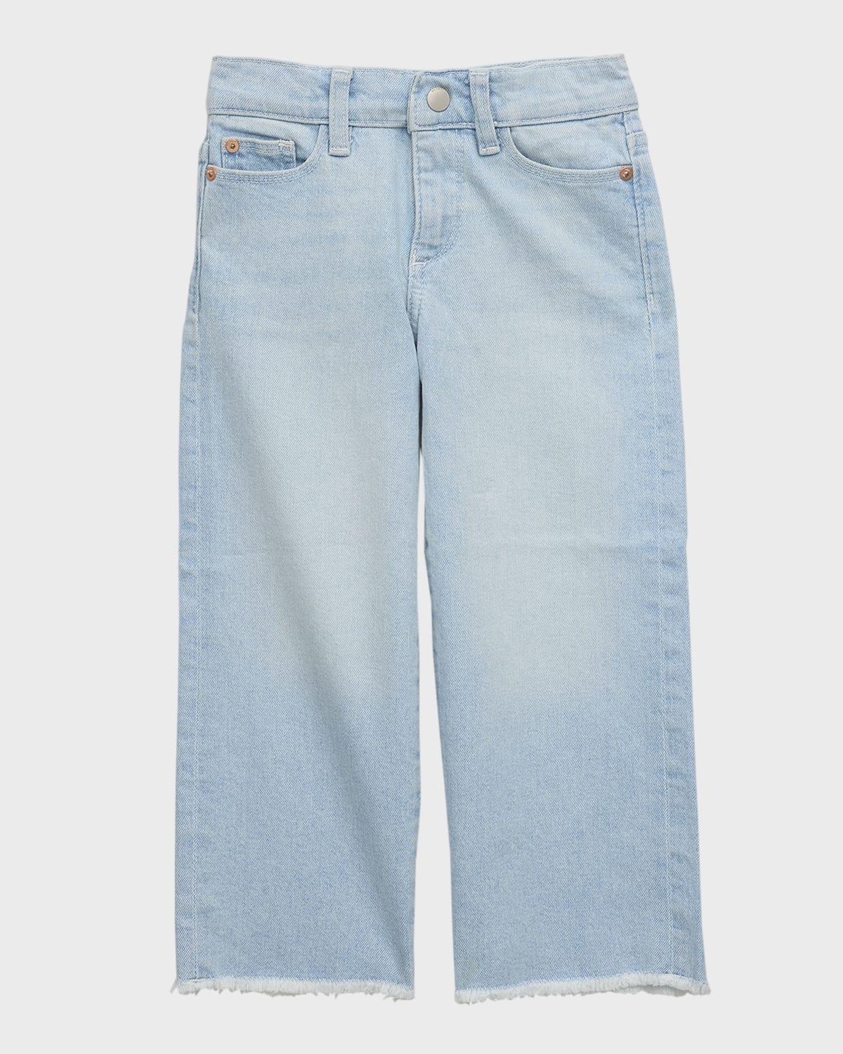 DL1961 Girl's Lily Wide Leg Raw Edge Hem Jeans, Size 2-6