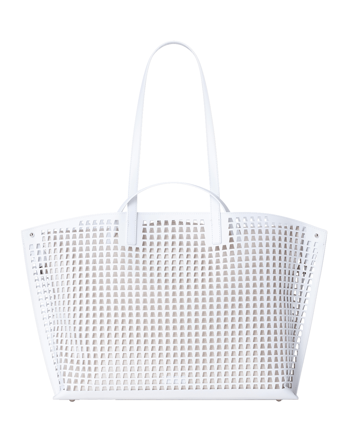 Akris Ai Medium Trapezoid Laser-Cut Tote Bag