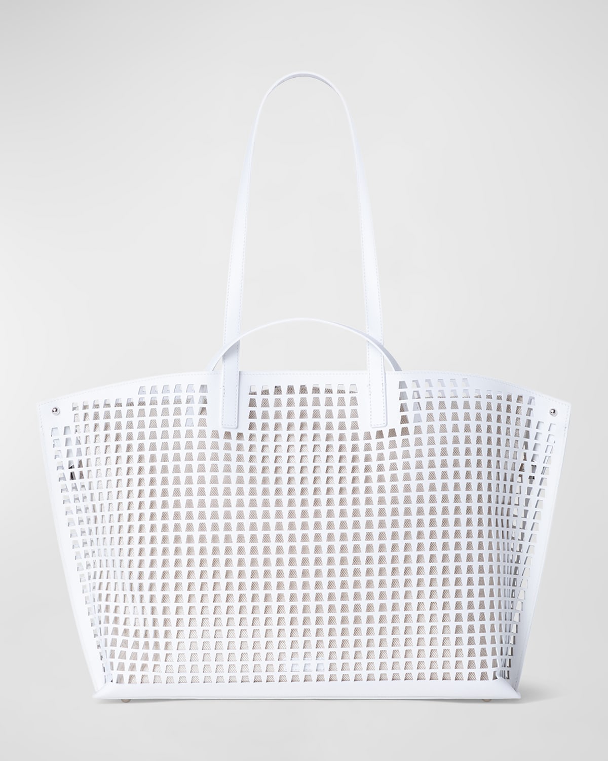Akris Ai Medium Trapezoid Laser-Cut Tote Bag