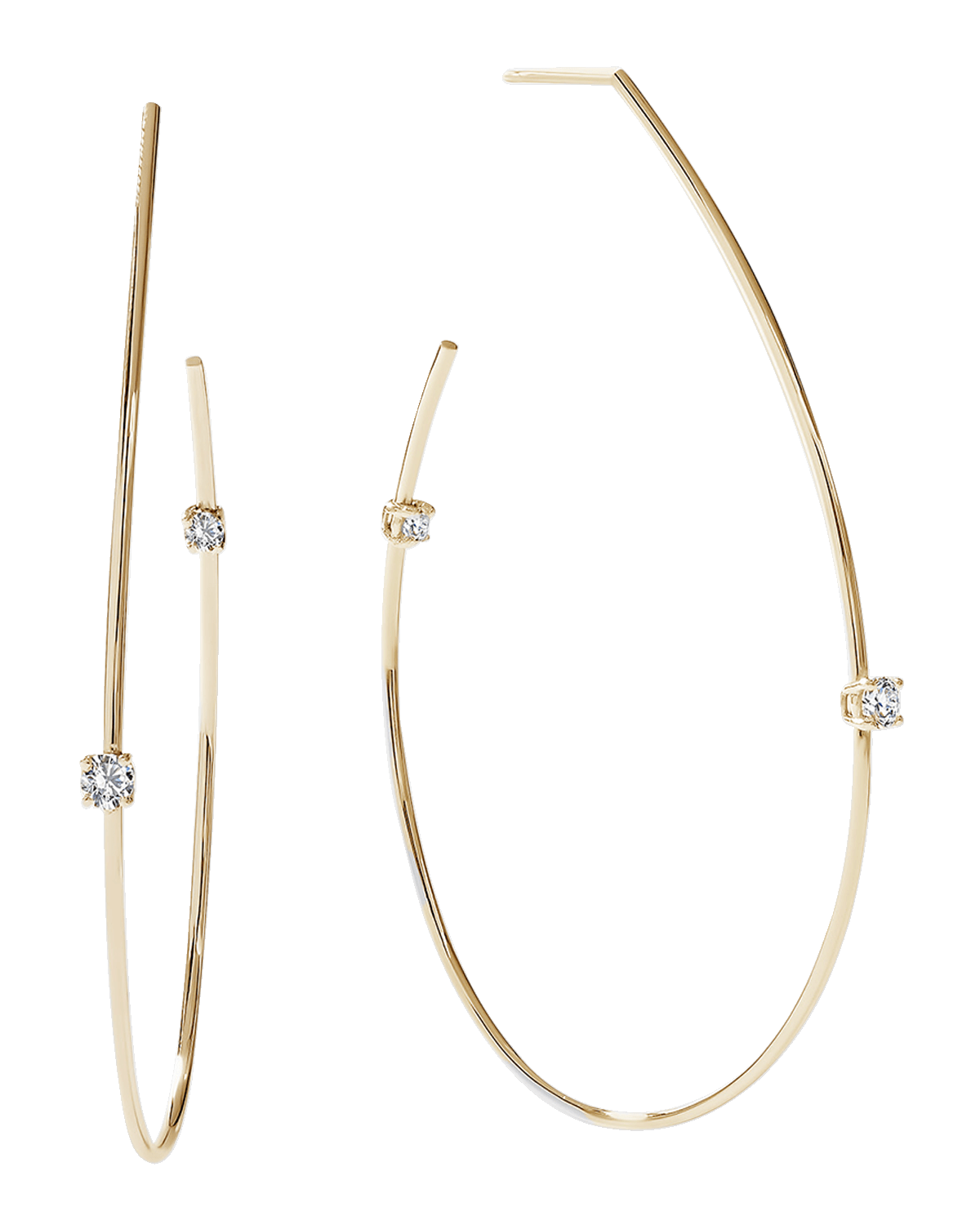 LANA Flawless 14K Gold Solo Diamond Teardrop Hoop Earrings