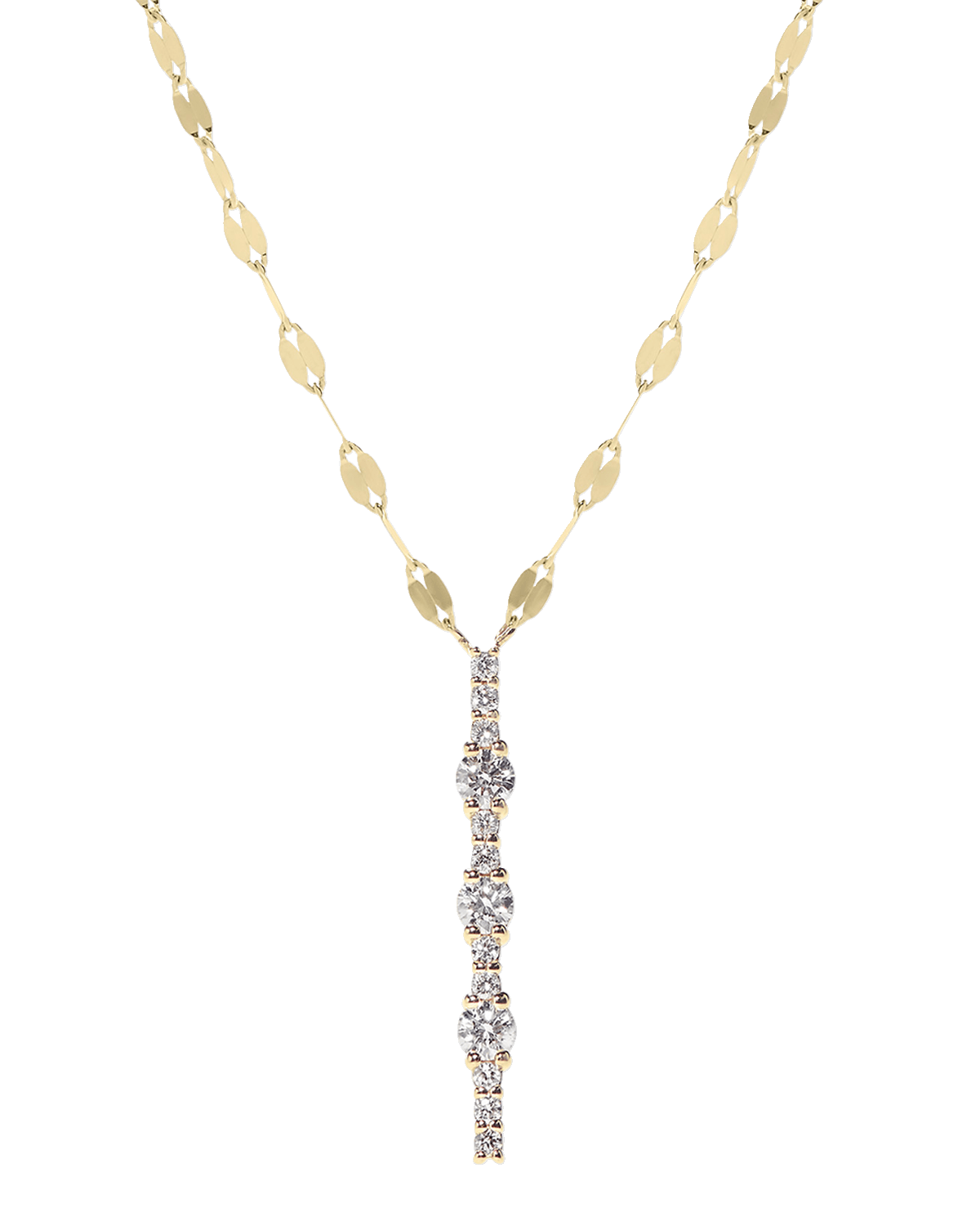 LANA Flawless 14K Gold Linear Diamond Pendant Necklace