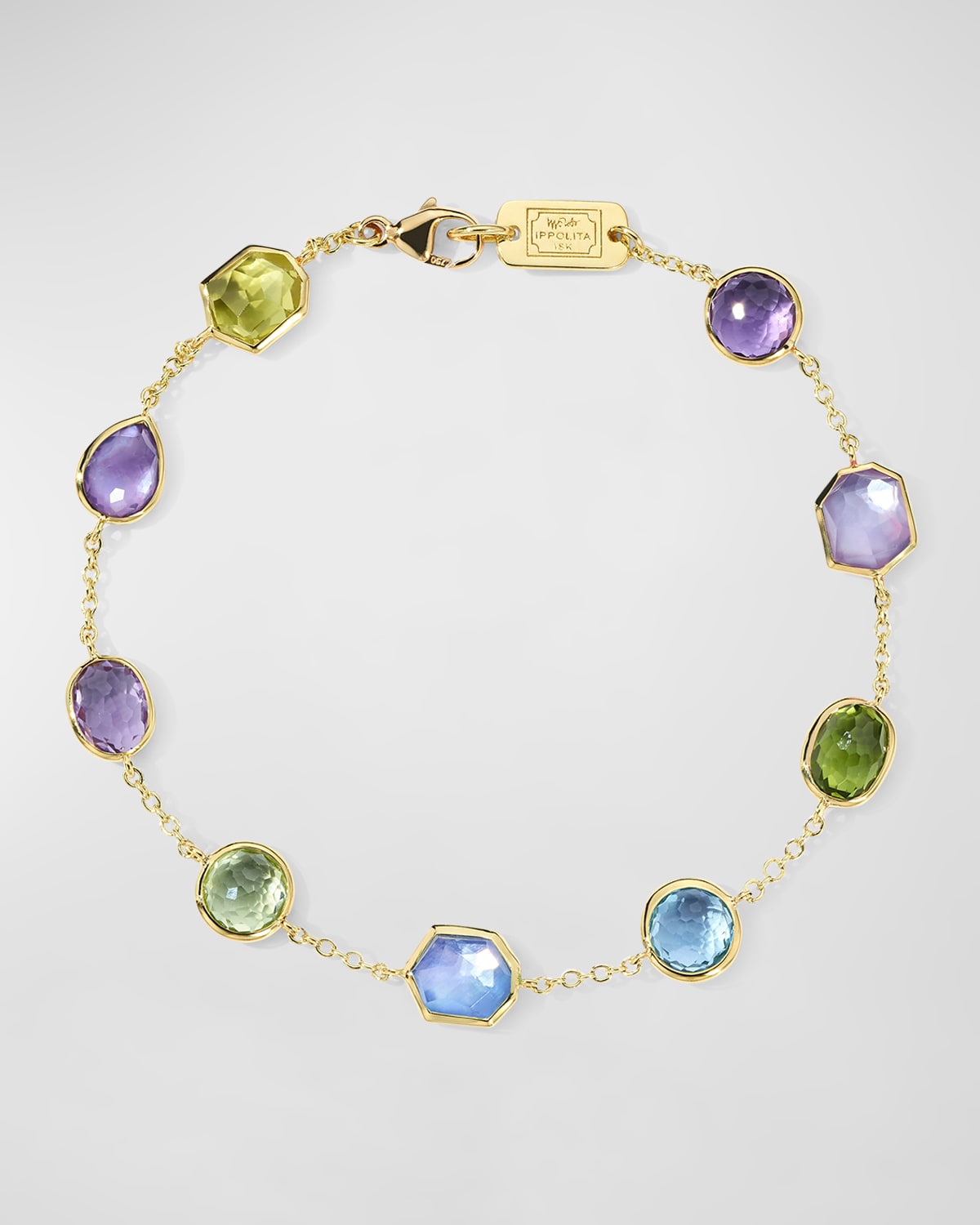Ippolita 18K Gold Rock Candy 9-Stone Bracelet in Alpine