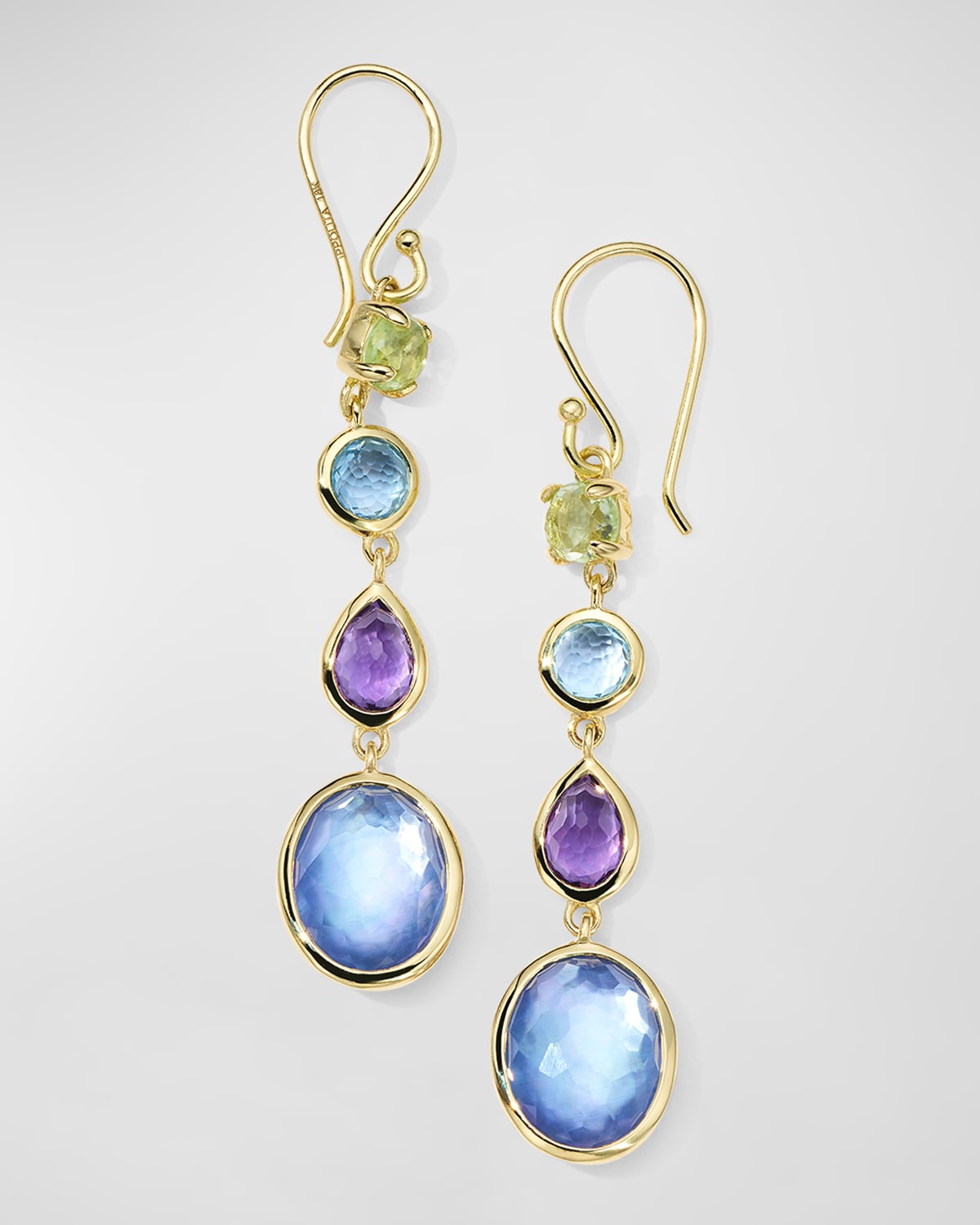 Ippolita 18K Gold Rock Candy 4-Stone Linear Drop Earrings in Alpine