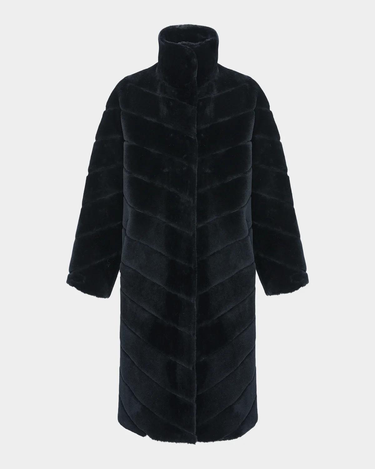 Gorski Reversible Chevron Lamb Shearling Coat