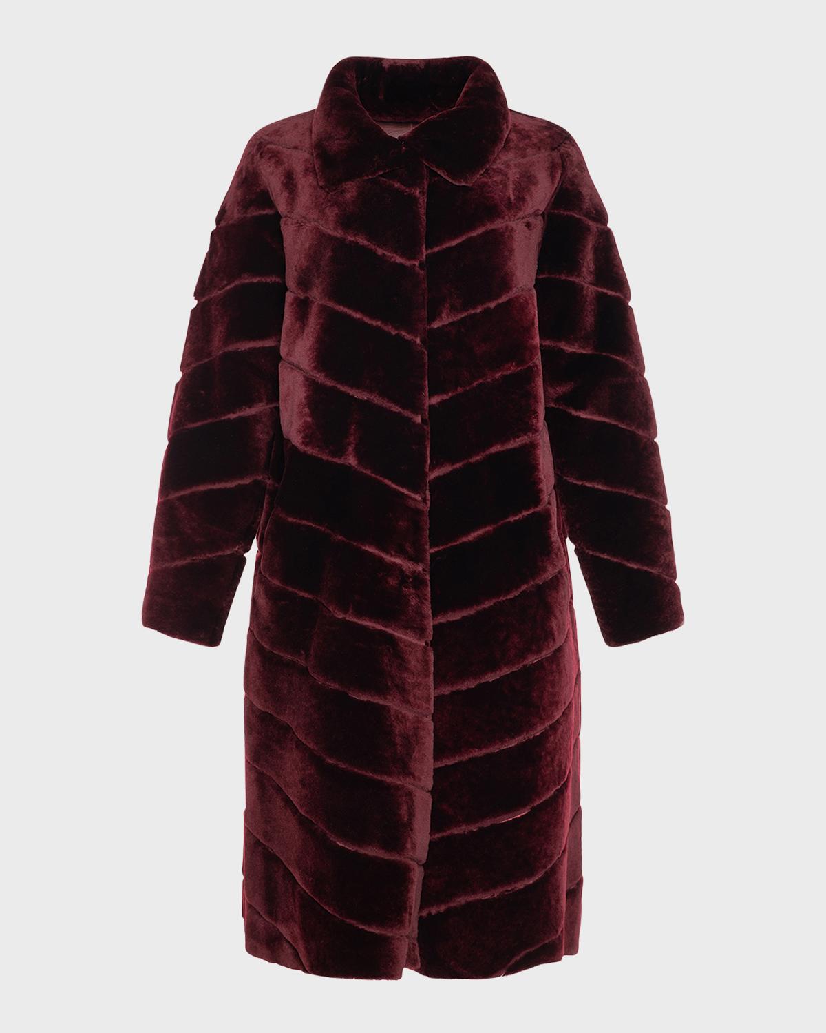 Gorski Reversible Chevron Lamb Shearling Coat