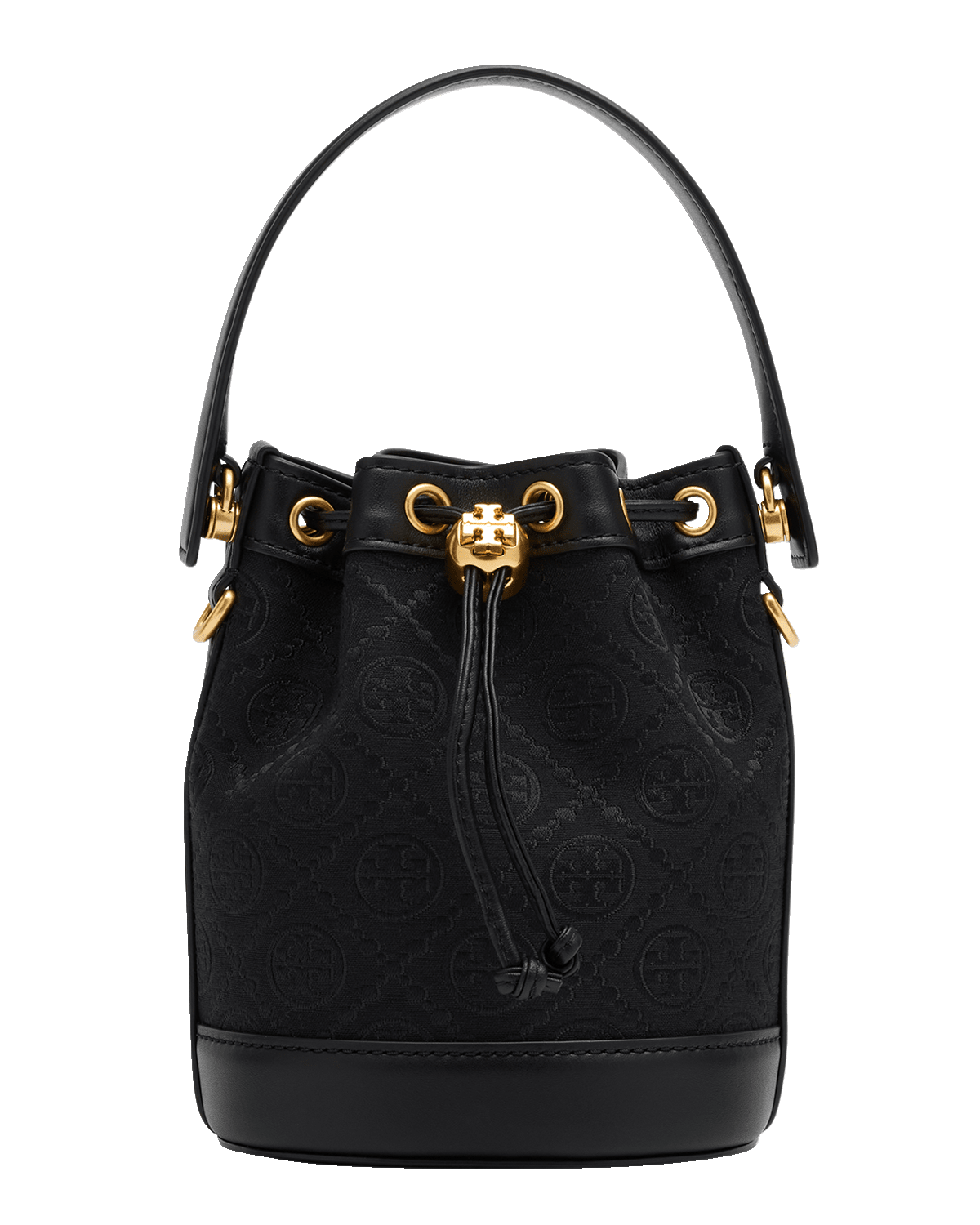 Tory Burch T Monogram Mini Canvas Bucket Bag