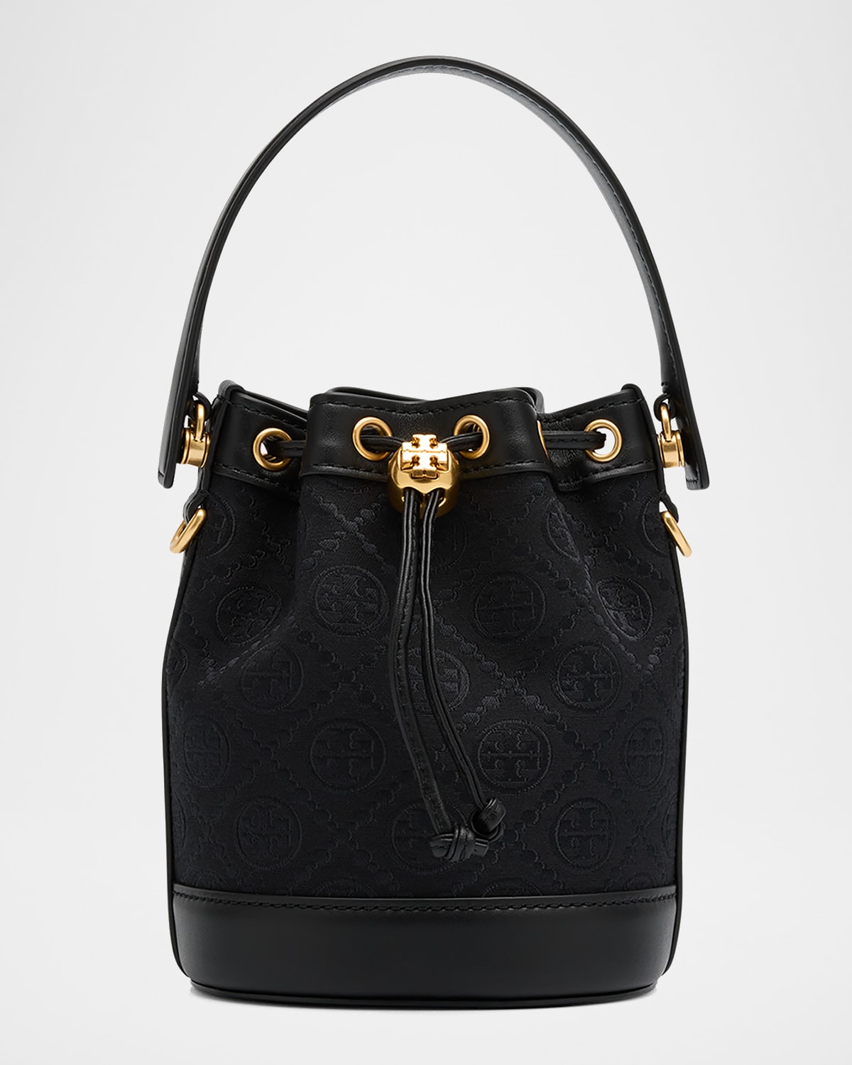 Tory Burch T Monogram Mini Canvas Bucket Bag