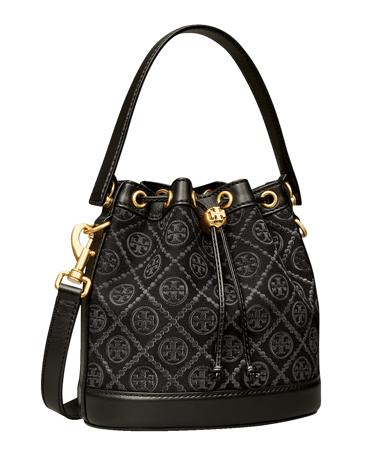 Tory Burch T Monogram Canvas Bucket Bag