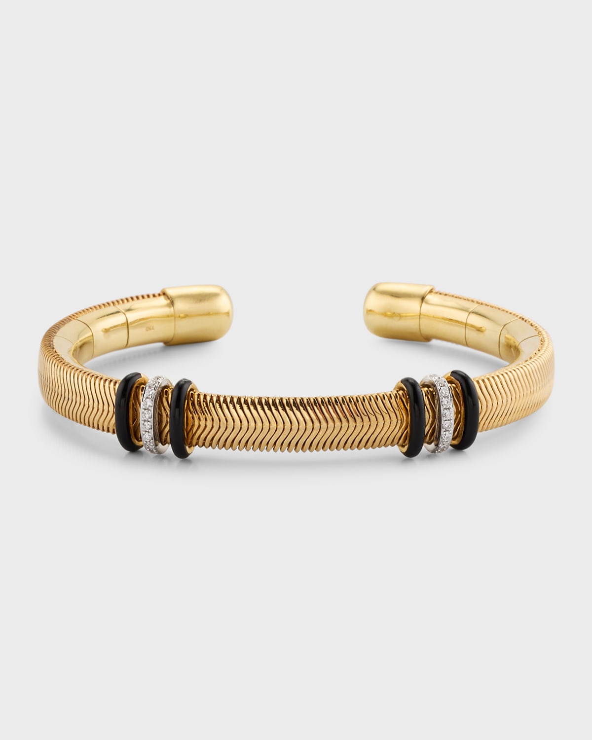 Nikos Koulis 18K Feelings Bangle Bracelet with Diamonds and Enamel