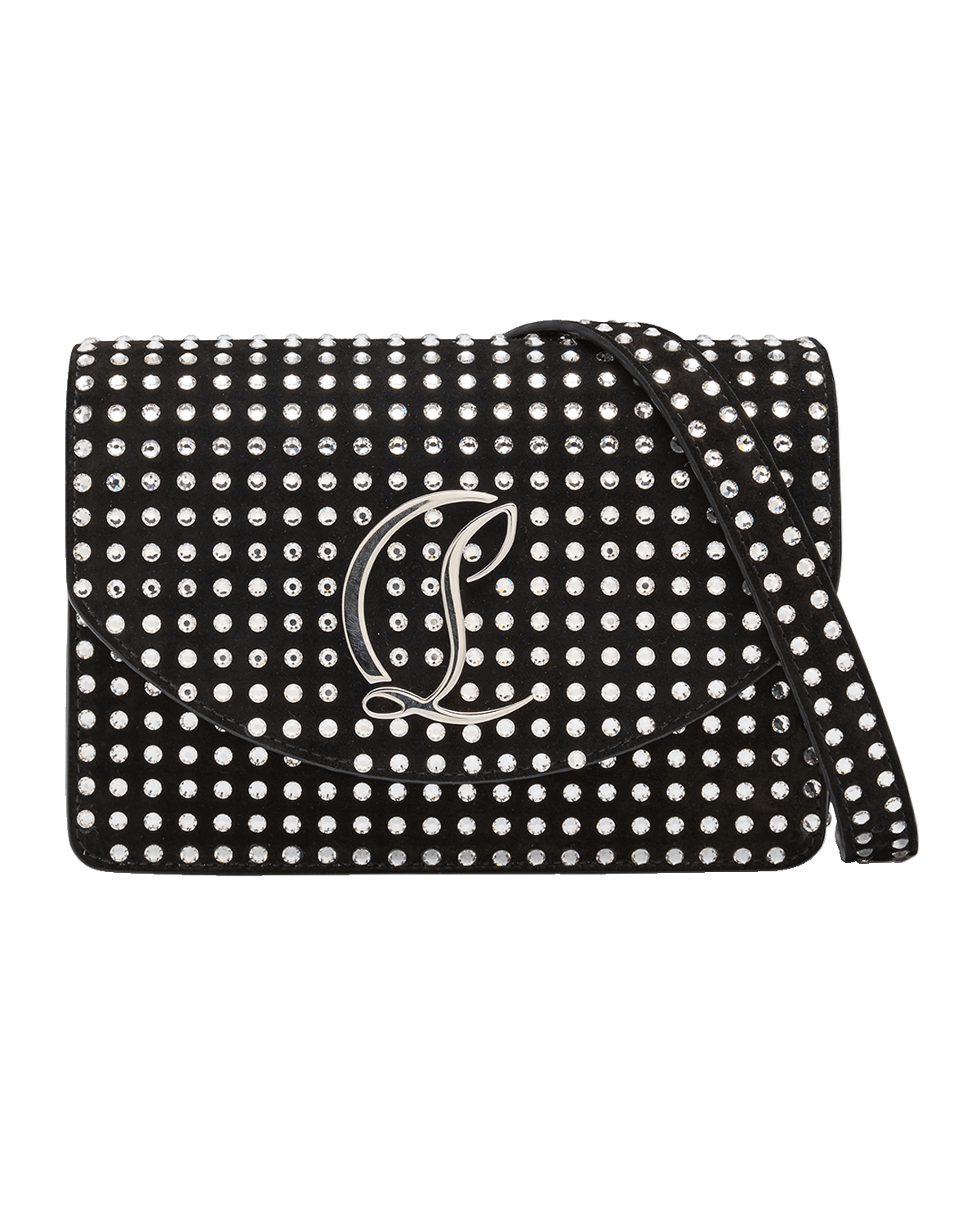 Christian Louboutin Loubi54 Small Crossbody in Strass Suede