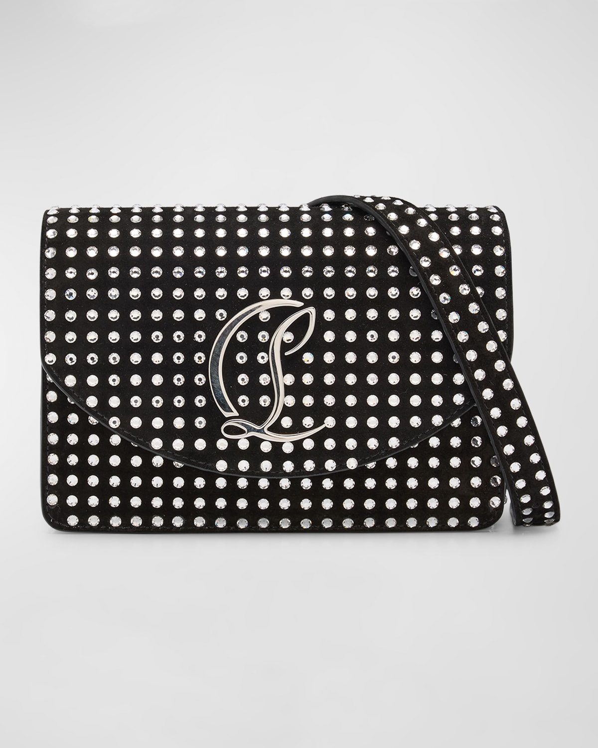 Christian Louboutin Loubi54 Small Crossbody in Strass Suede