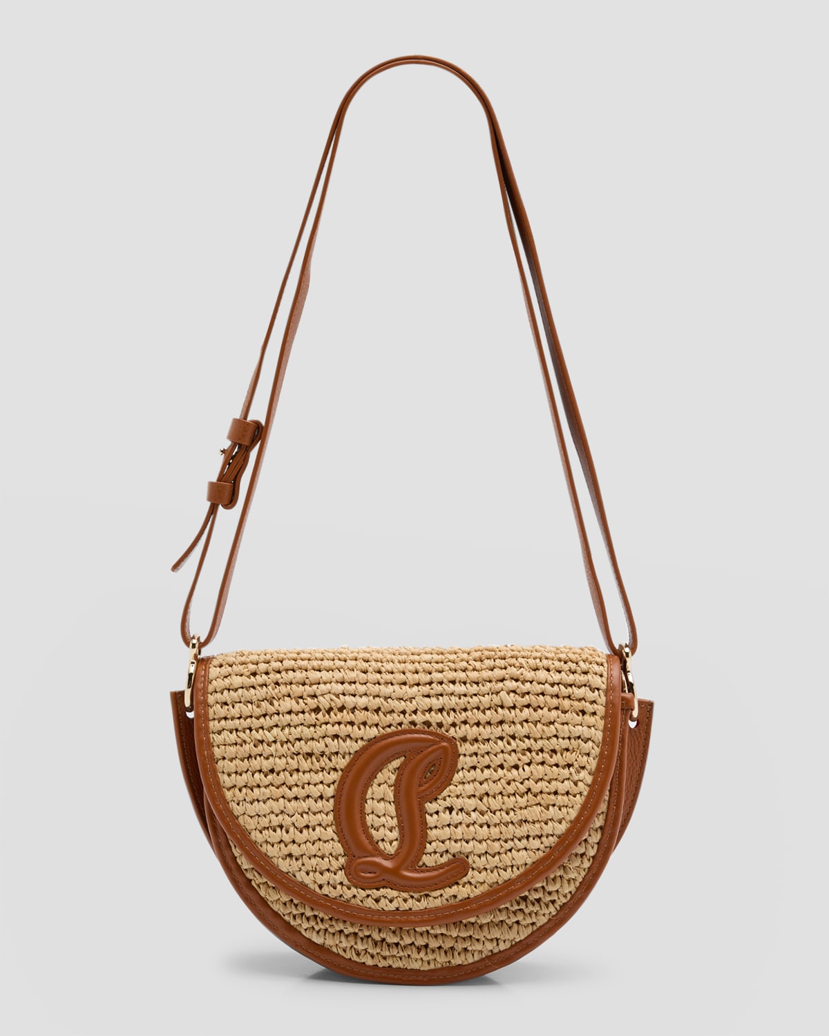 Christian Louboutin By My Side Crossbody in Raffia with CL Logo