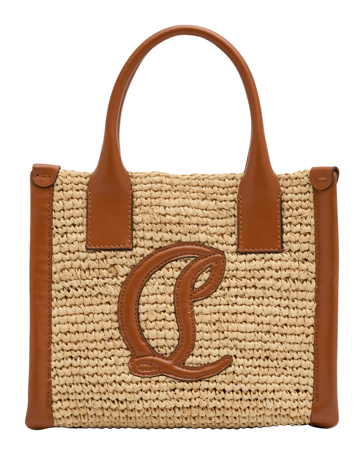 Christian Louboutin By My Side Mini Tote in Raffia with CL Logo