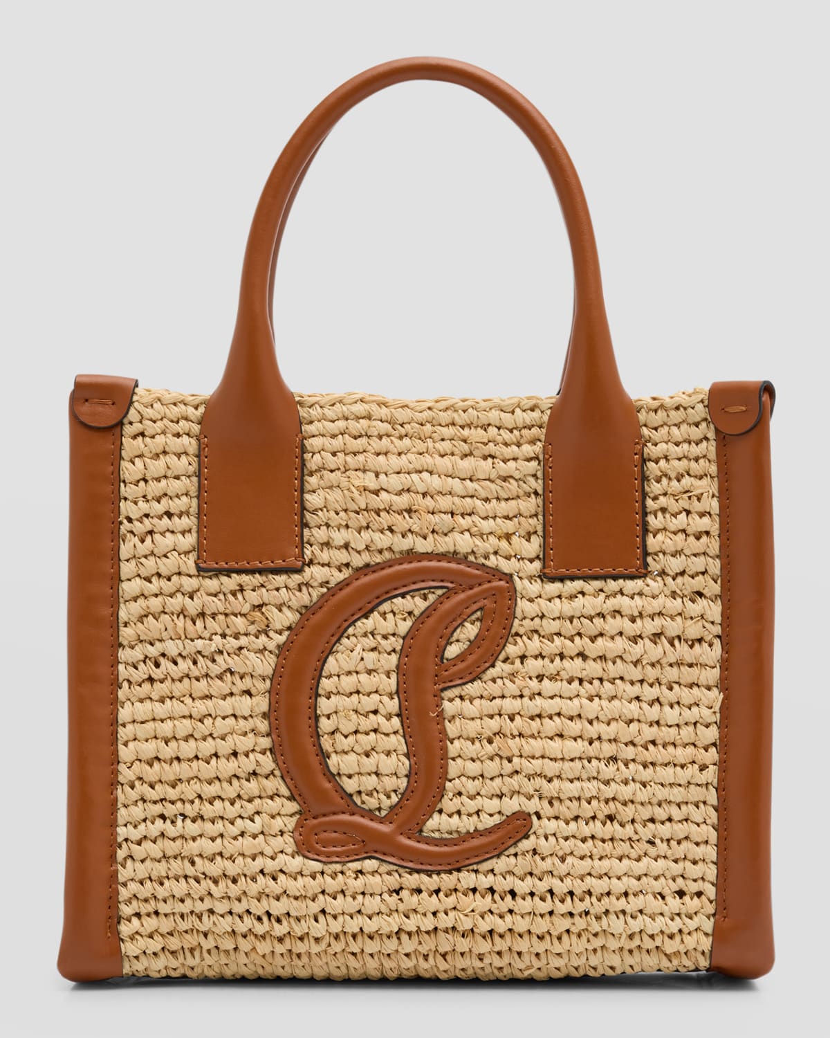Christian Louboutin By My Side Mini Tote in Raffia with CL Logo