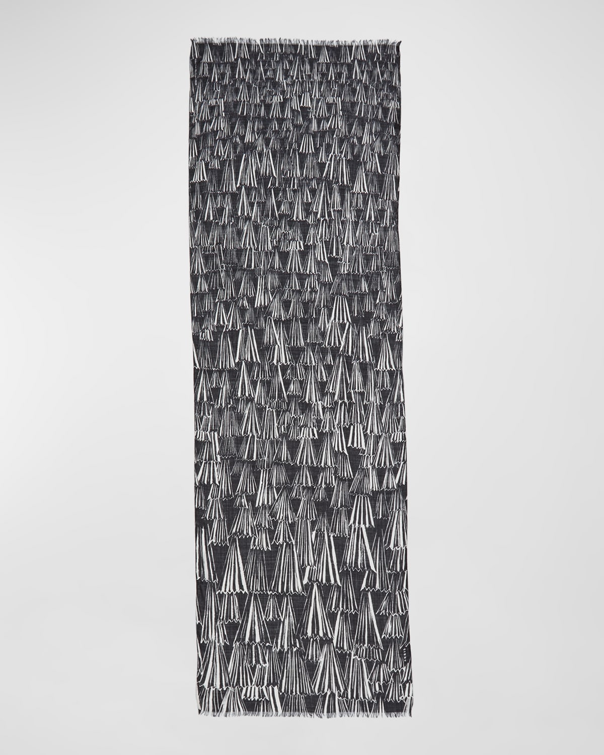 Akris Cashmere Silk Asagao Print Scarf