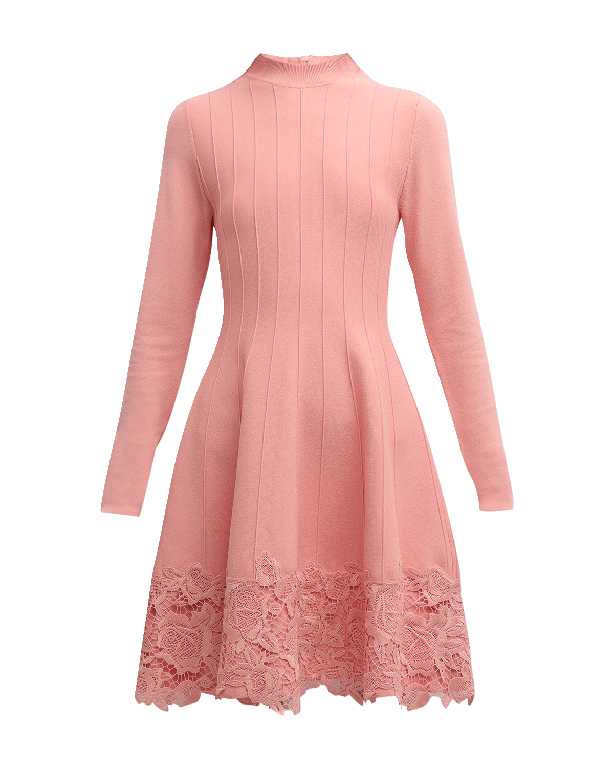 Lela Rose Georgia Short Dress with Floral Lace