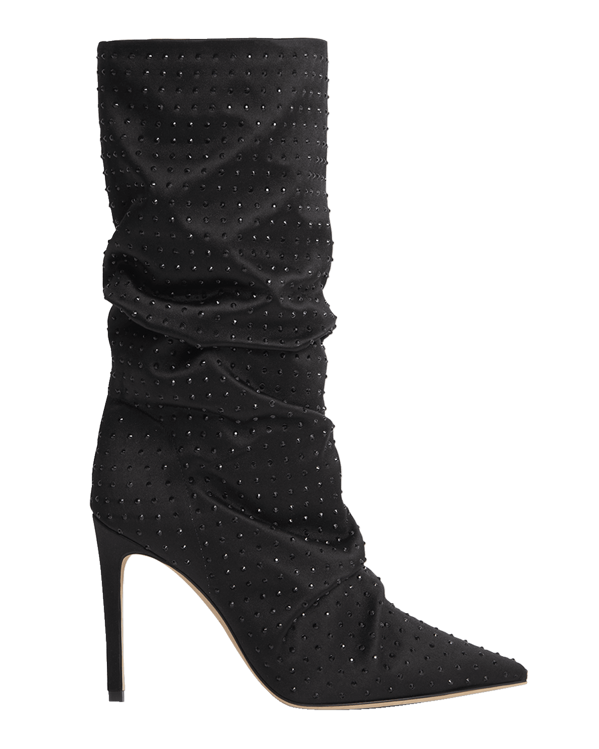 Prota Fiori Poppy Studded Silk Stiletto Booties