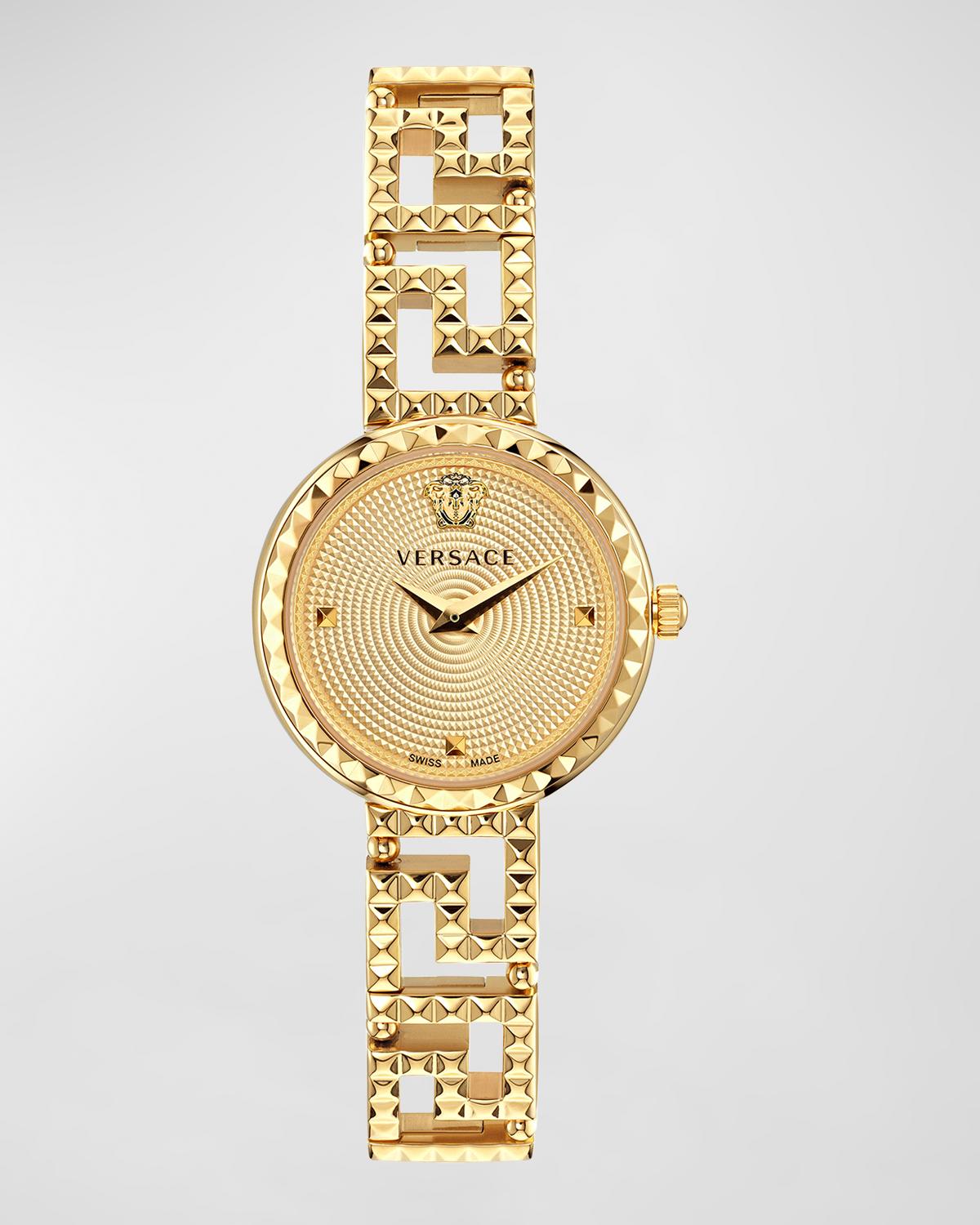Versace Women's Swiss Greca Goddess Gold Ion Plated Stainless Steel Cut-Out Bracelet Watch 28mm - Ip Yellow Gold