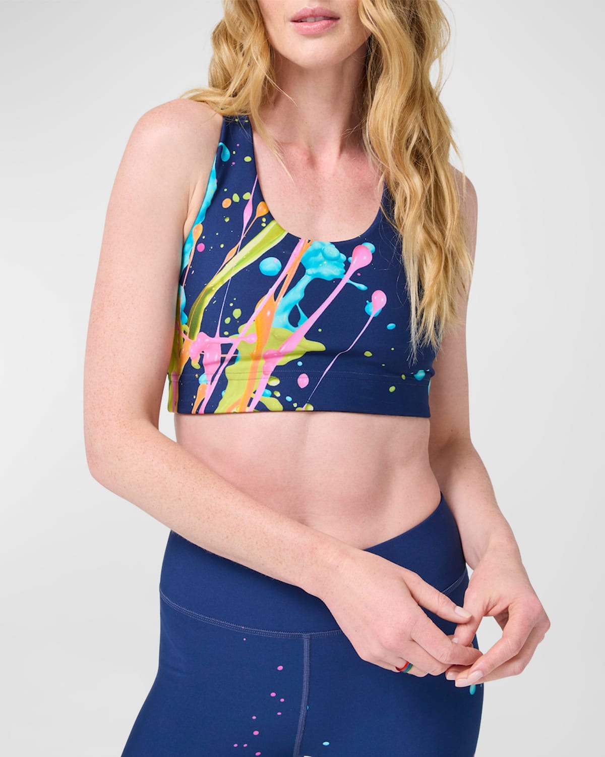 Terez Midnight Blue Splatter DuoKnit Sports Bra