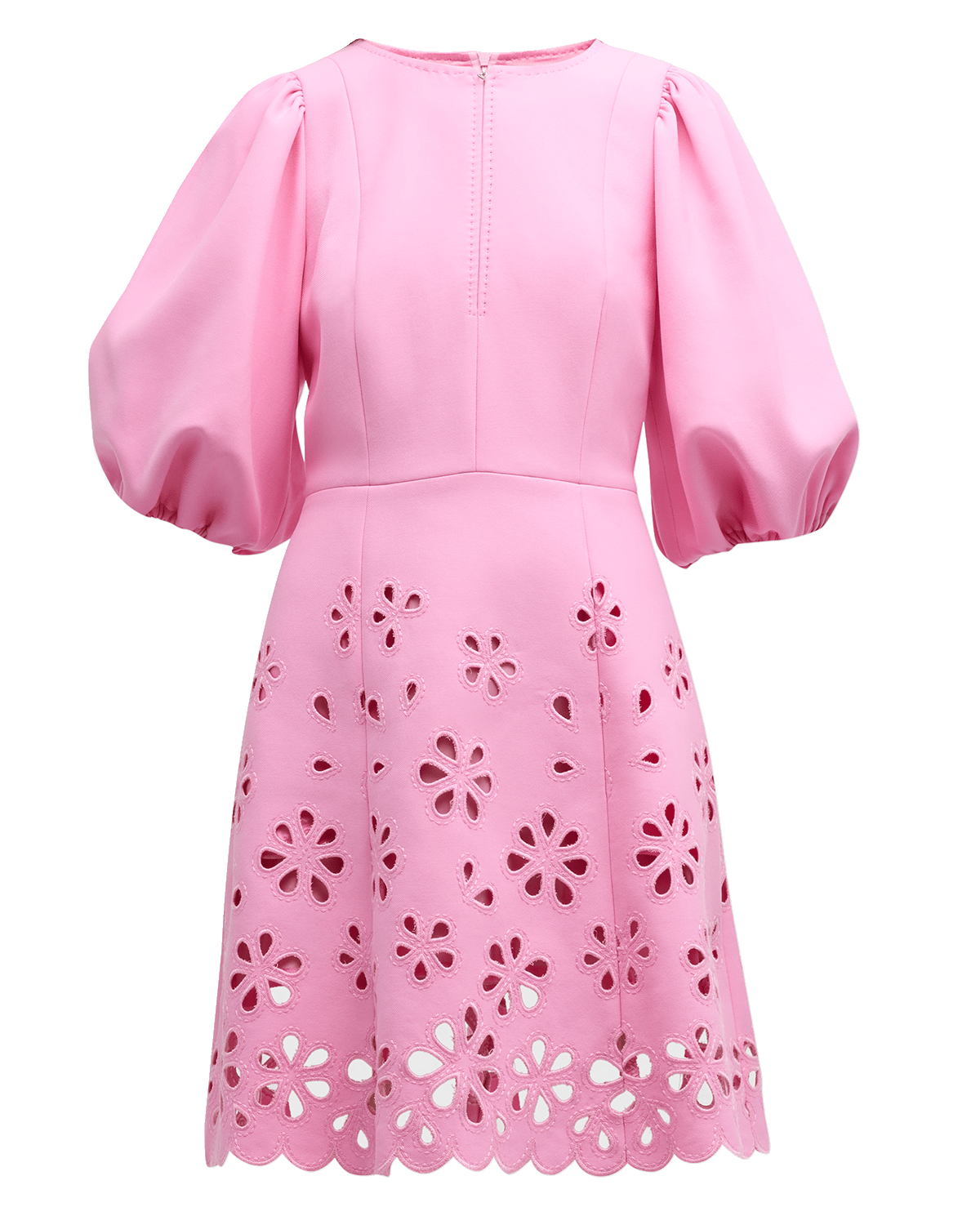 Maison Common Floral Cutout 3/4-Sleeve Cotton Mini Dress