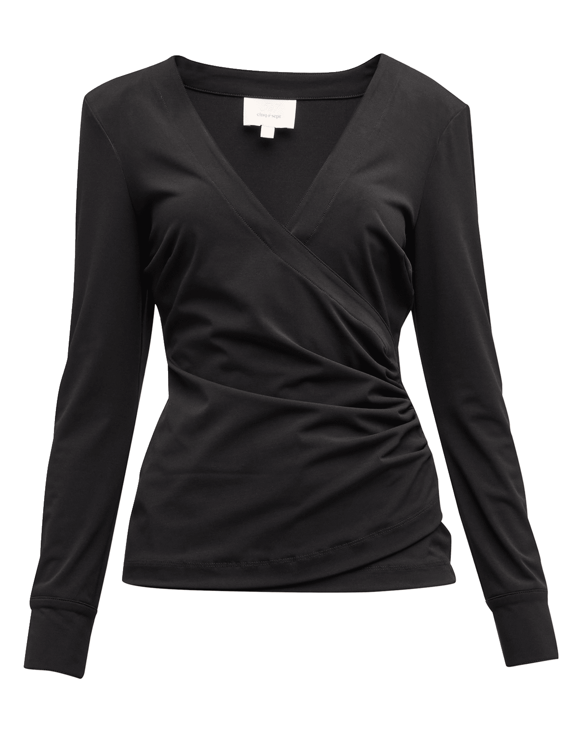 Cinq a Sept Lina Surplice Slim-Fit Long-Sleeve Top