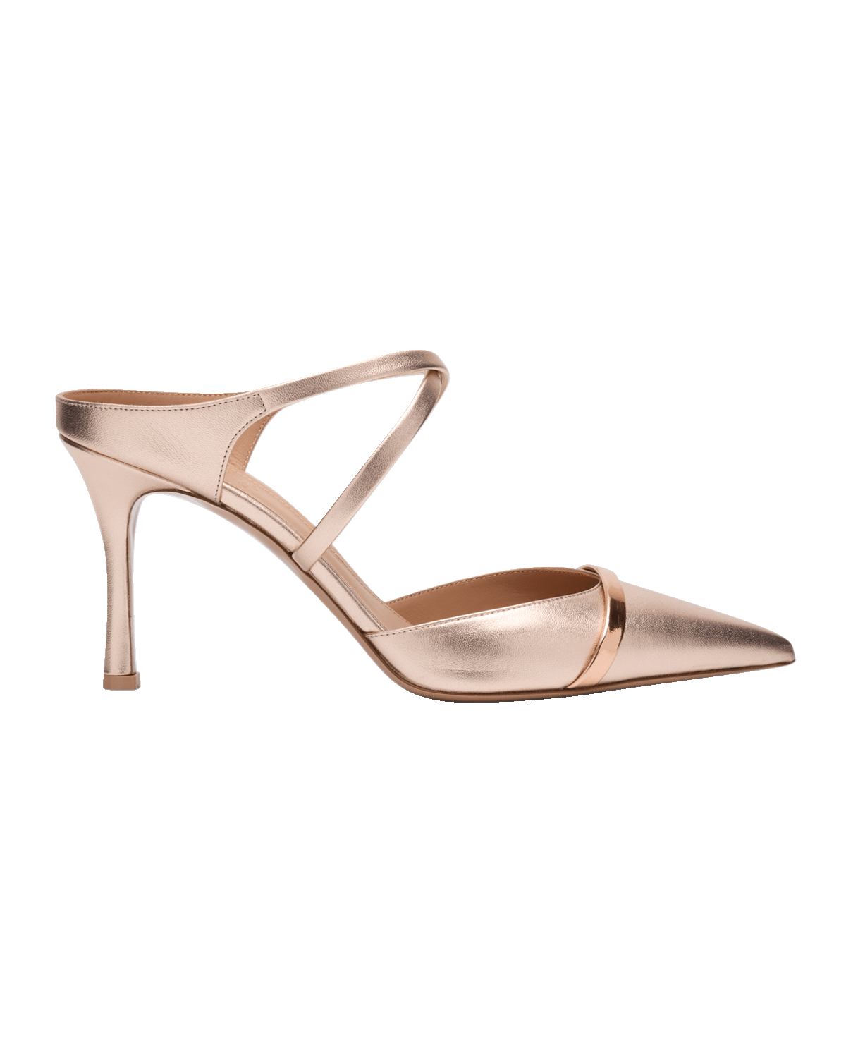 Malone Souliers Yoana Metallic Crisscross Mule Pumps