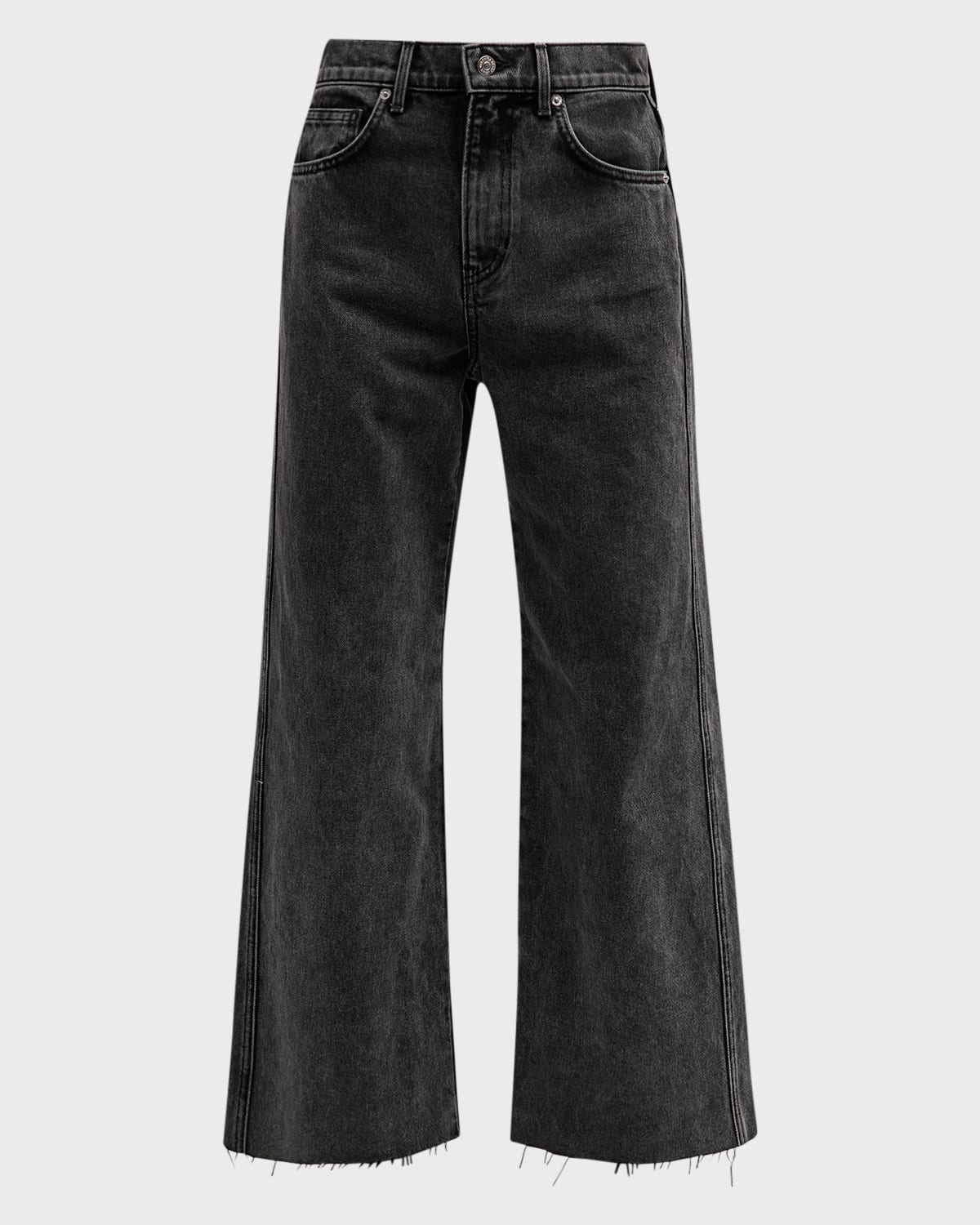 Veronica Beard Taylor Cropped High Rise Wide Jeans