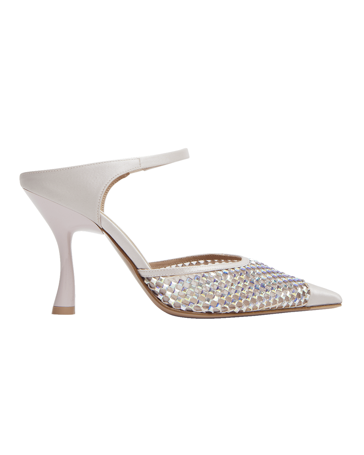 Malone Souliers Vega Crystal Mesh Net Mule Pumps