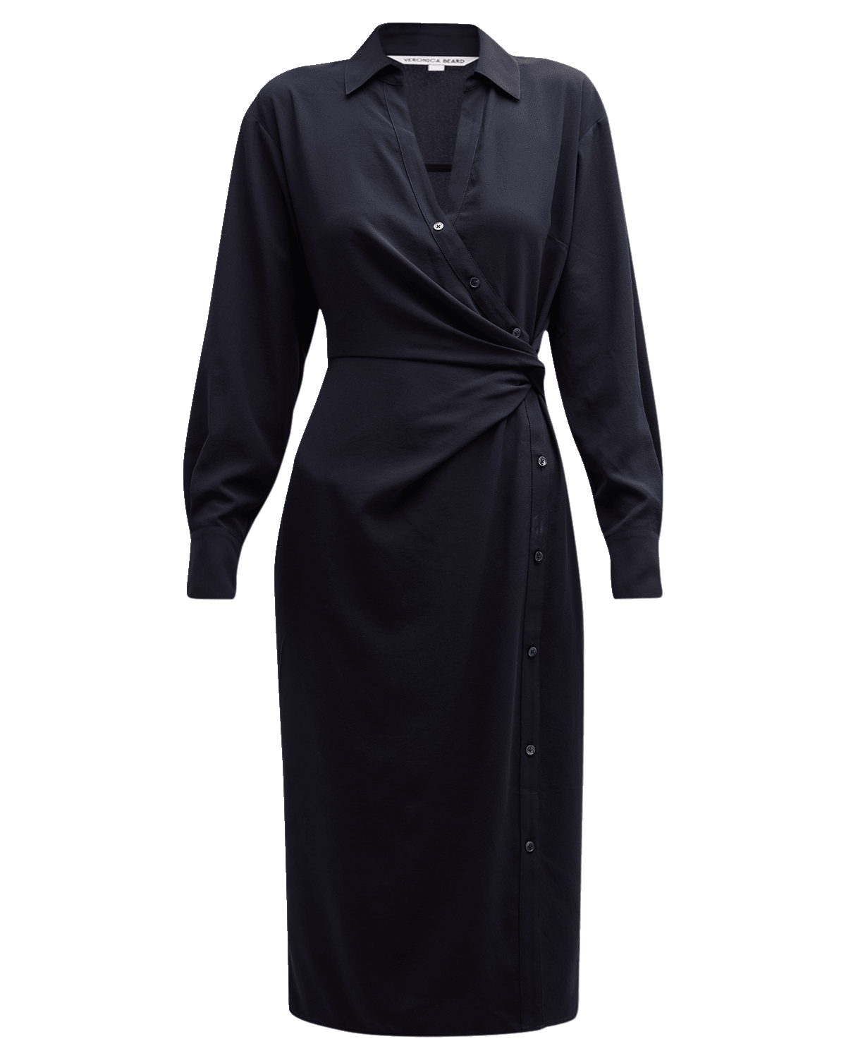 Veronica Beard Wright Button-Front Midi Wrap Dress