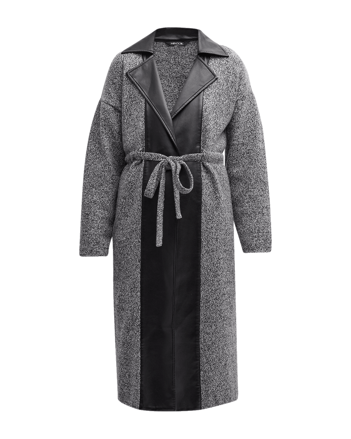 Misook Mixed Media Long Wrap Jacket